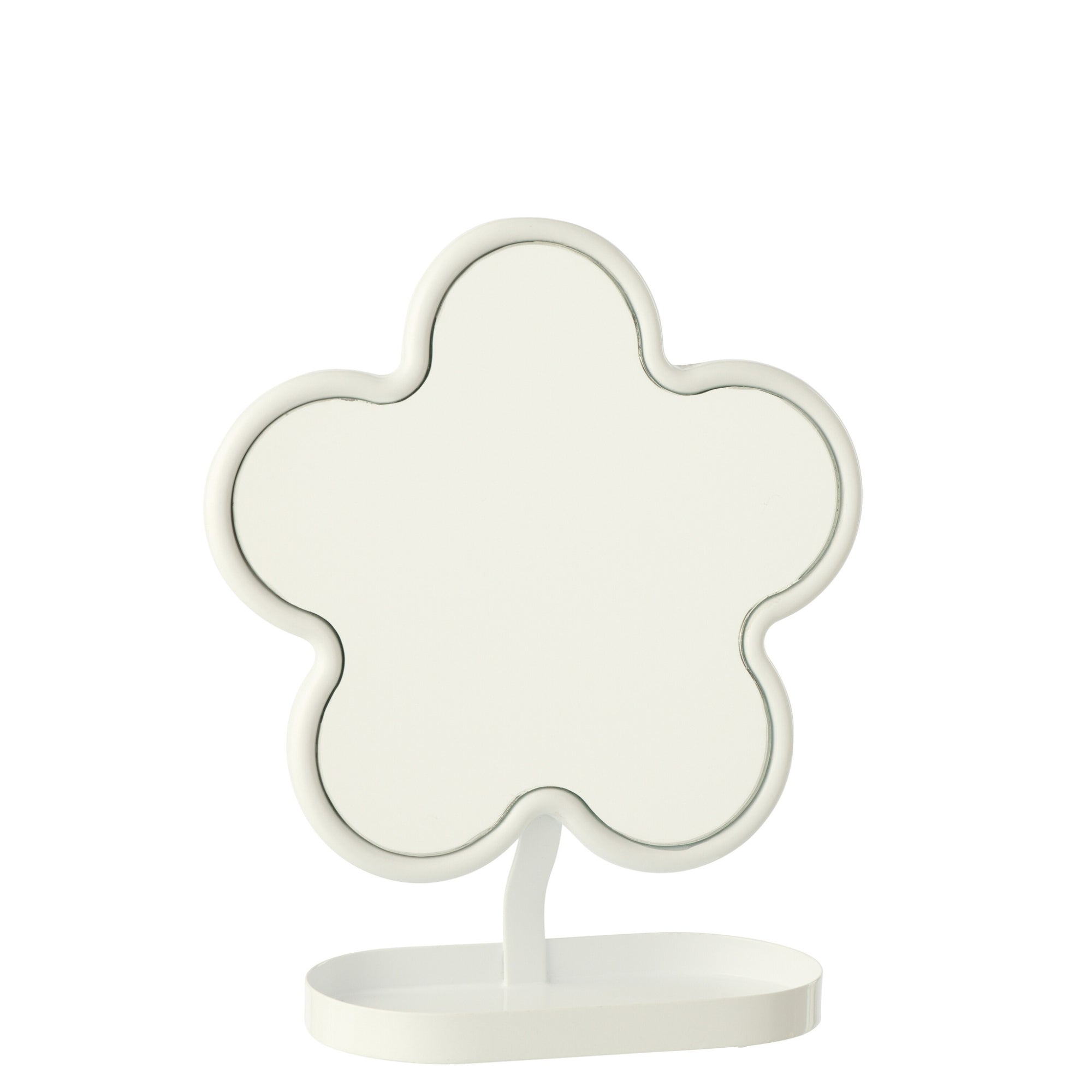 Tafelspiegel Bloem Ijzer Wit J-Line