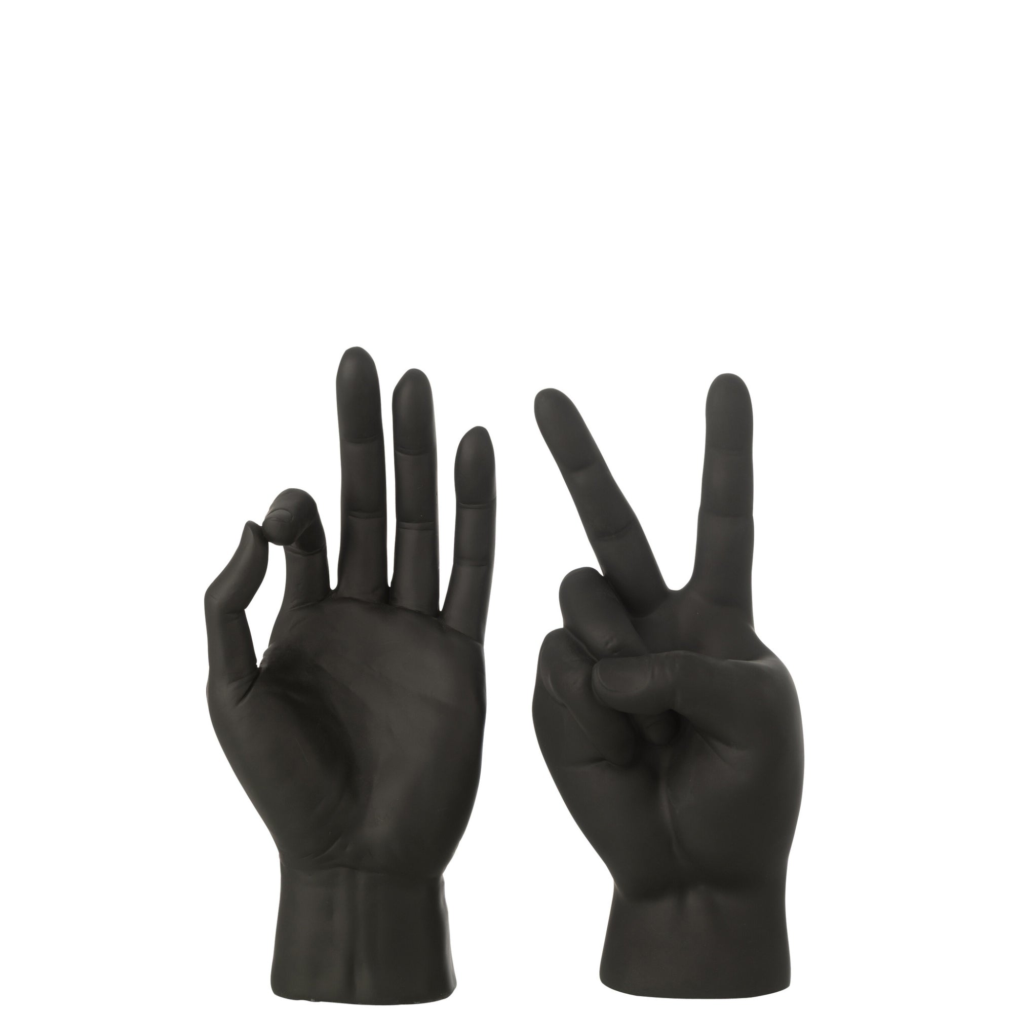 Beeldje Gebarentaal Polyresin Zwart Assortiment Van 2 J-Line