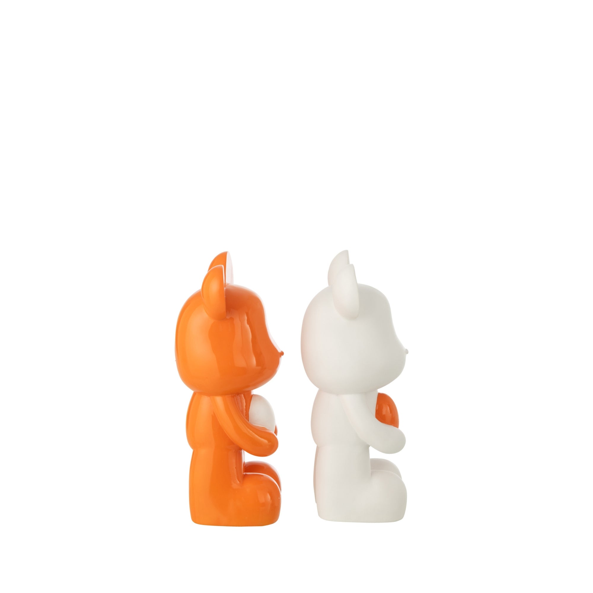 Beer Hart Polyresin Wit/Donkeroranje Small Assortiment Van 2 J-Line