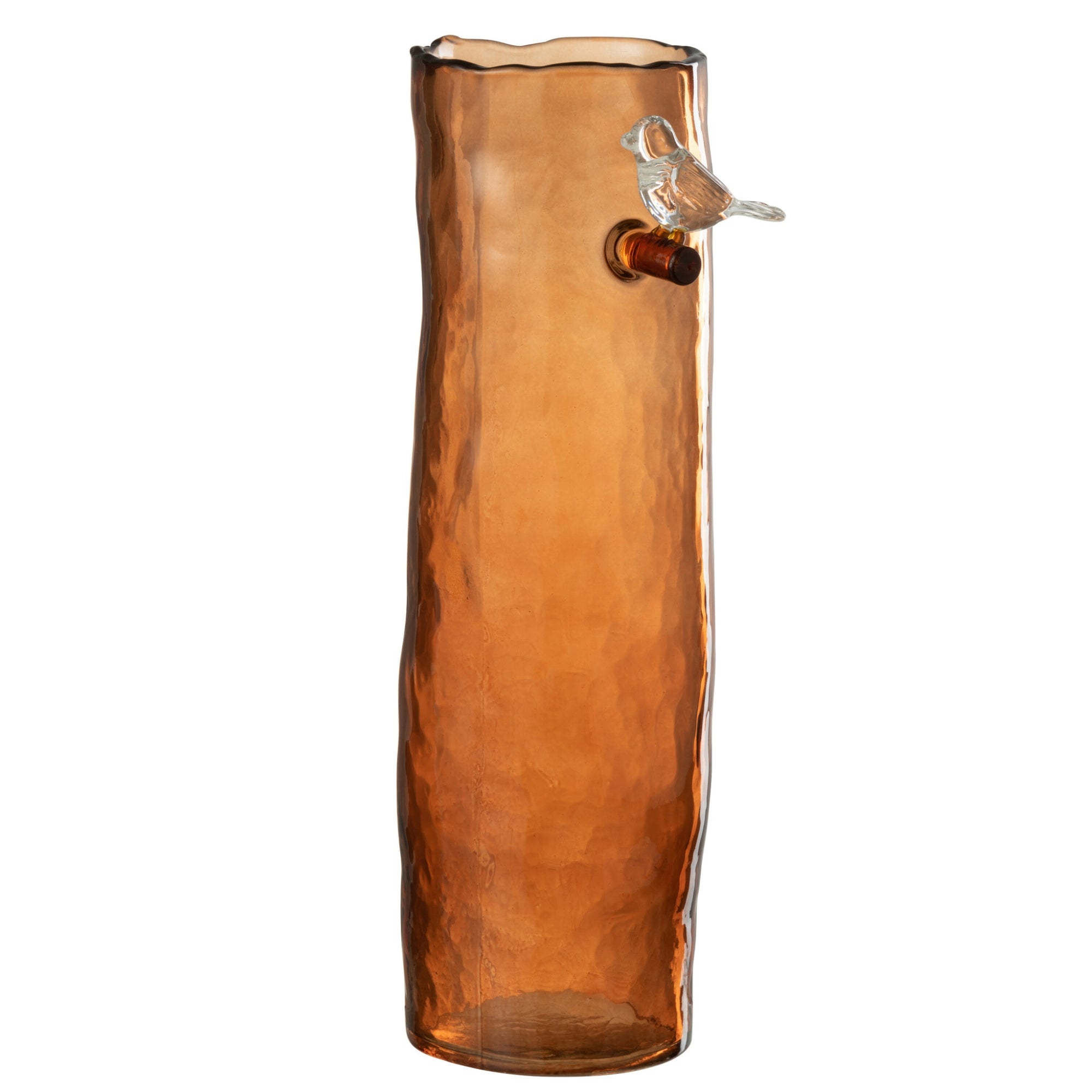 Vaas Lang Vogel - Glas - Oranje - Large - 32 cm Hoog J-Line