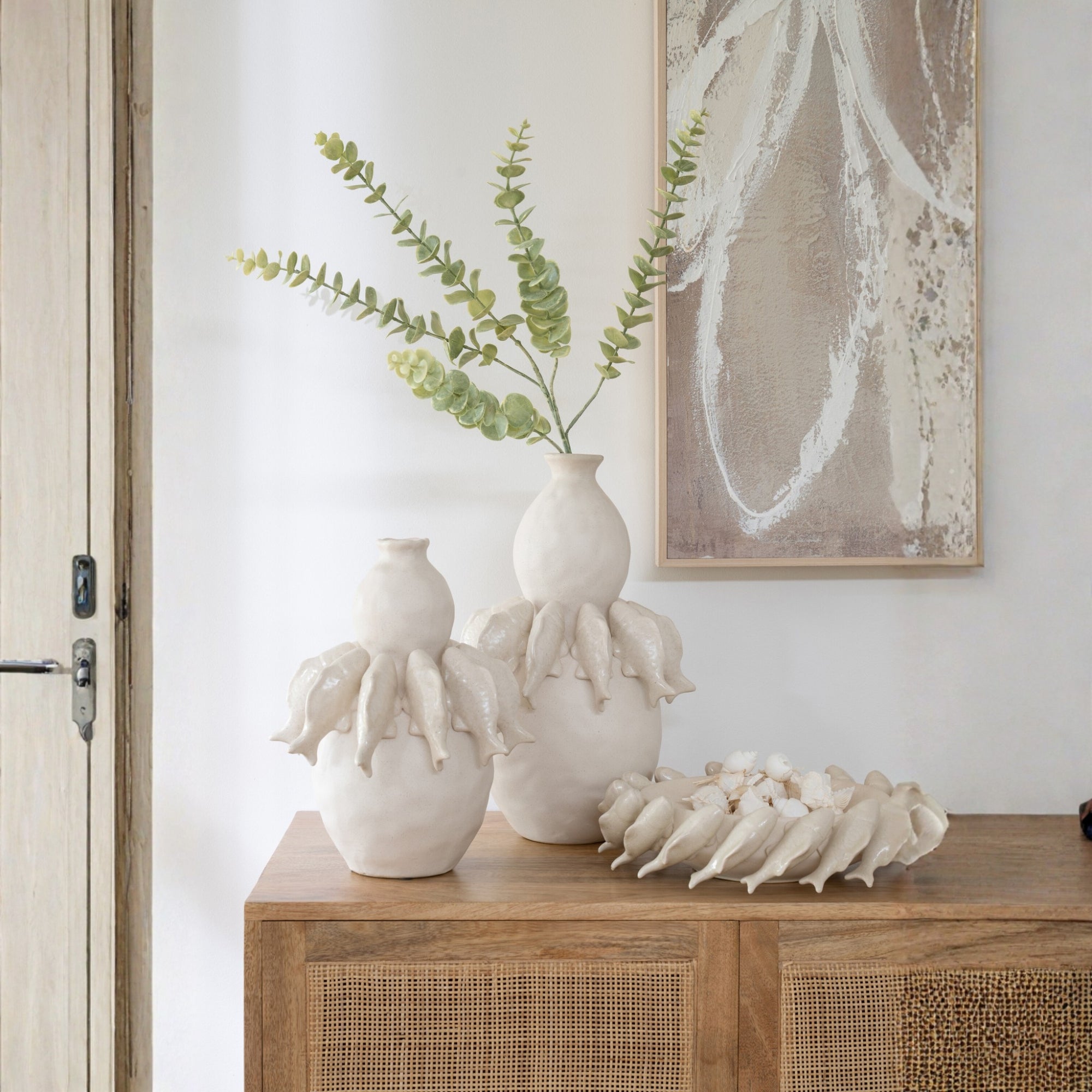 Sierschaal Vis Keramiek Gebroken Wit J-Line