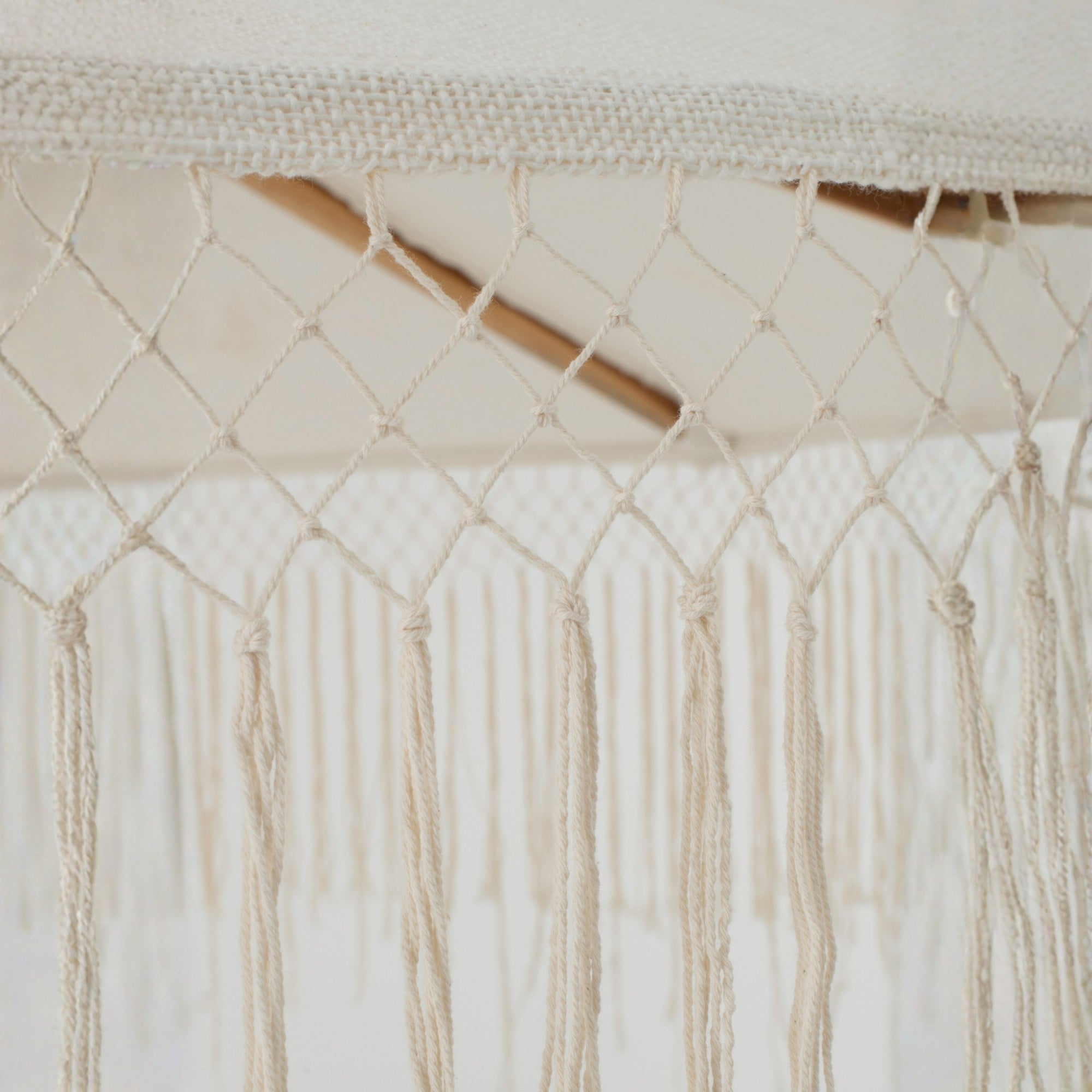 Parasol Macrame Hout Ecru J-Line 200x250cm