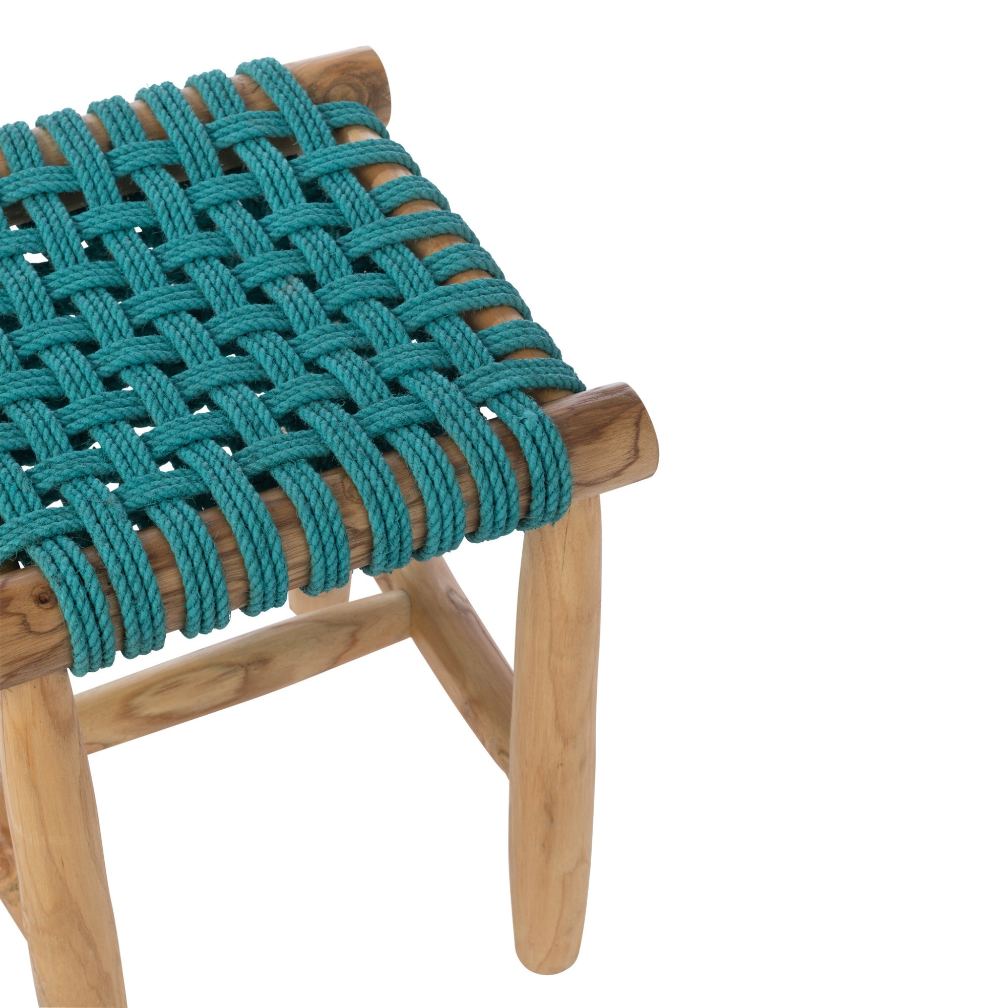 Kruk Teak Hout Turquoise J-Line