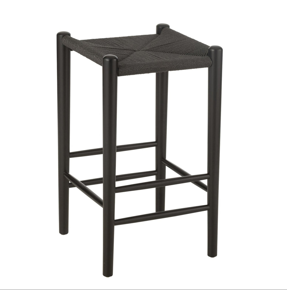 Barstoel Oriental Beukenhout/Touw Zwart J-Line