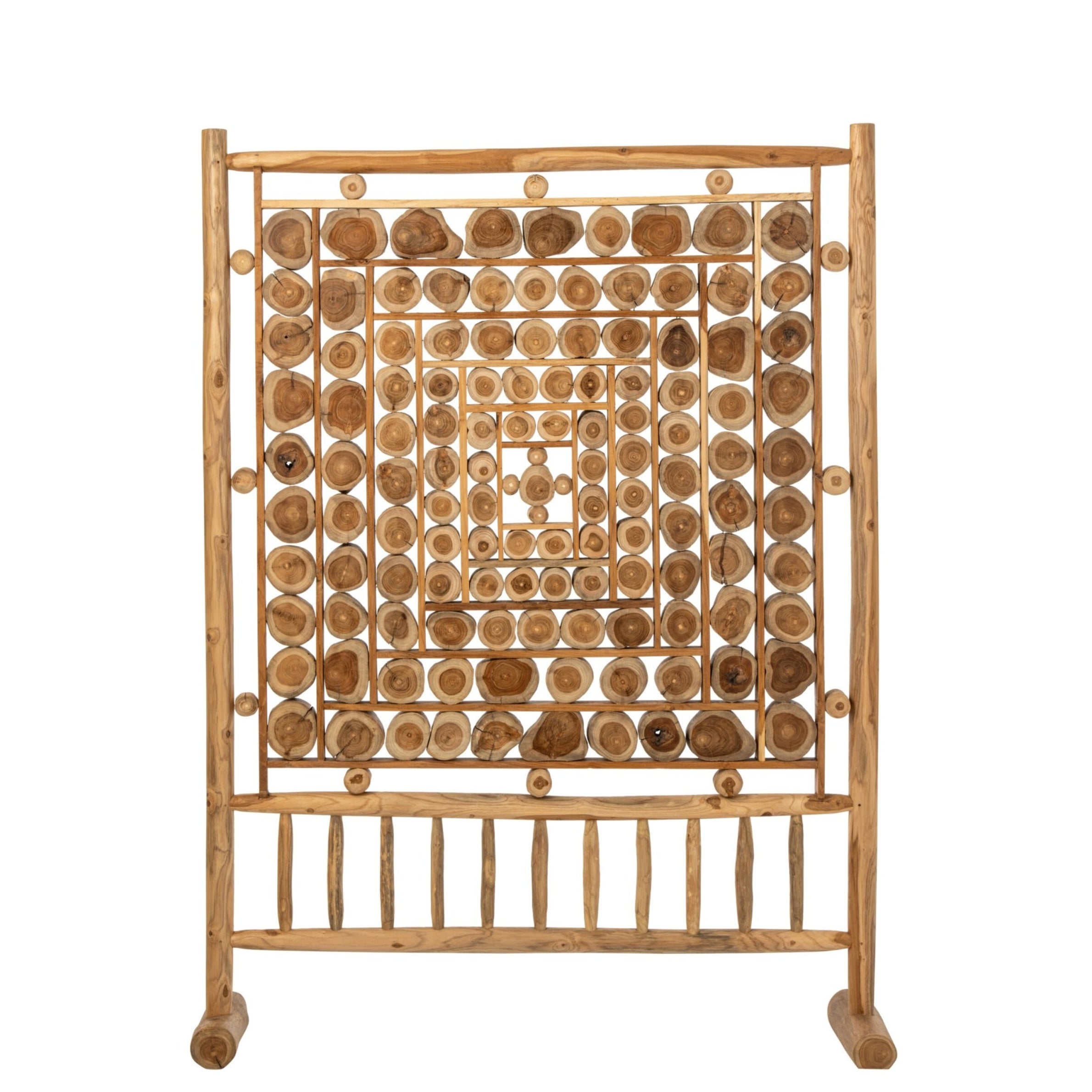 Kamerscherm Stamschijven Teak Hout Naturel J-Line