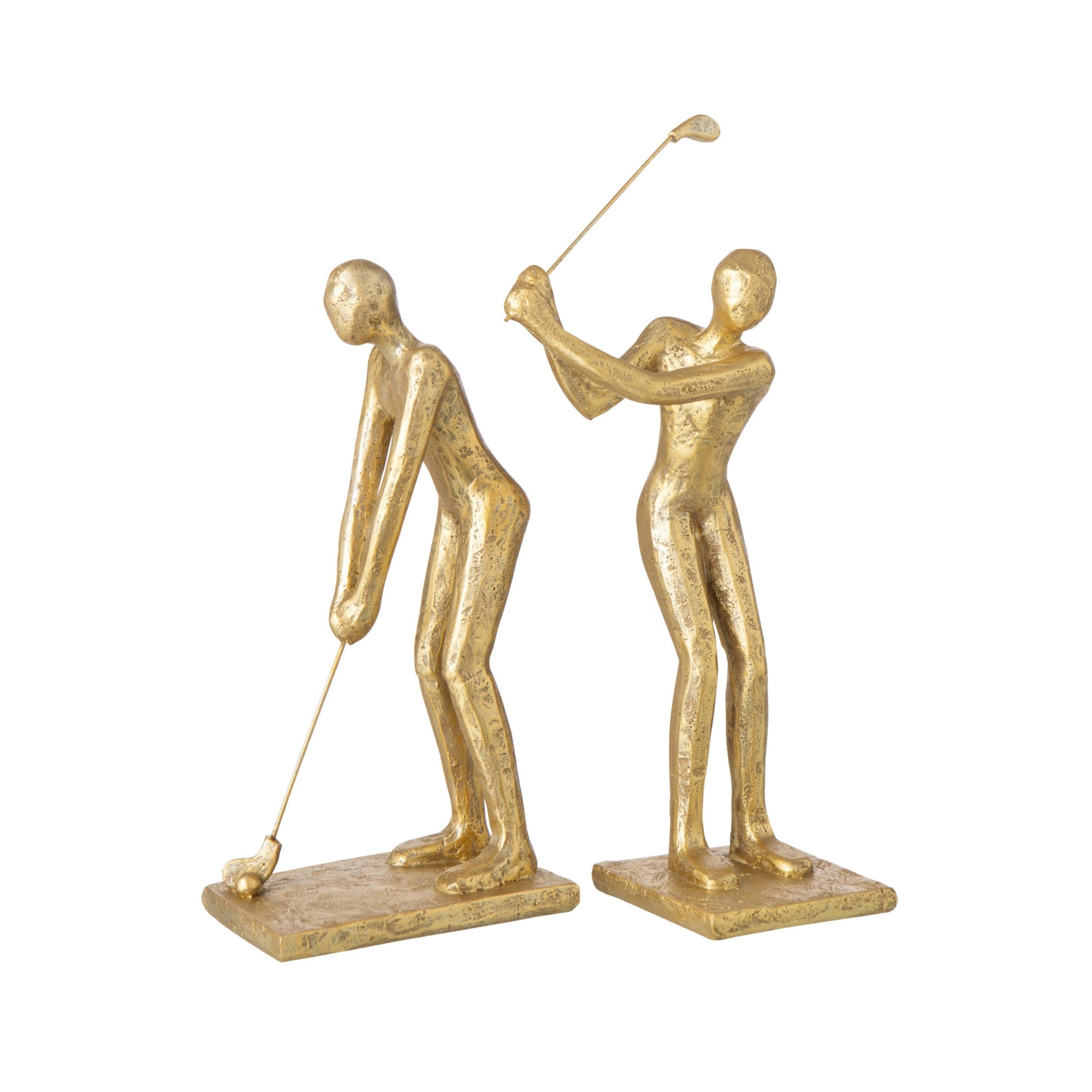 Golfer Polyresin Goud Assortiment Van 2 J-Line