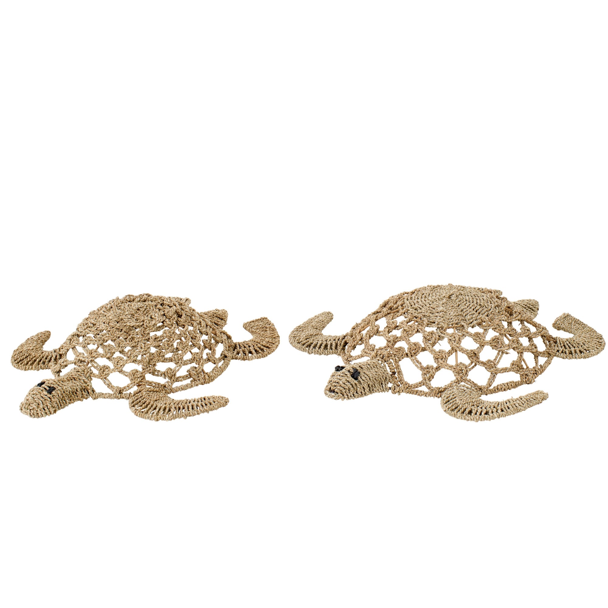 Set Van 2 Wandobject Schildpad Zeegras Naturel J-Line