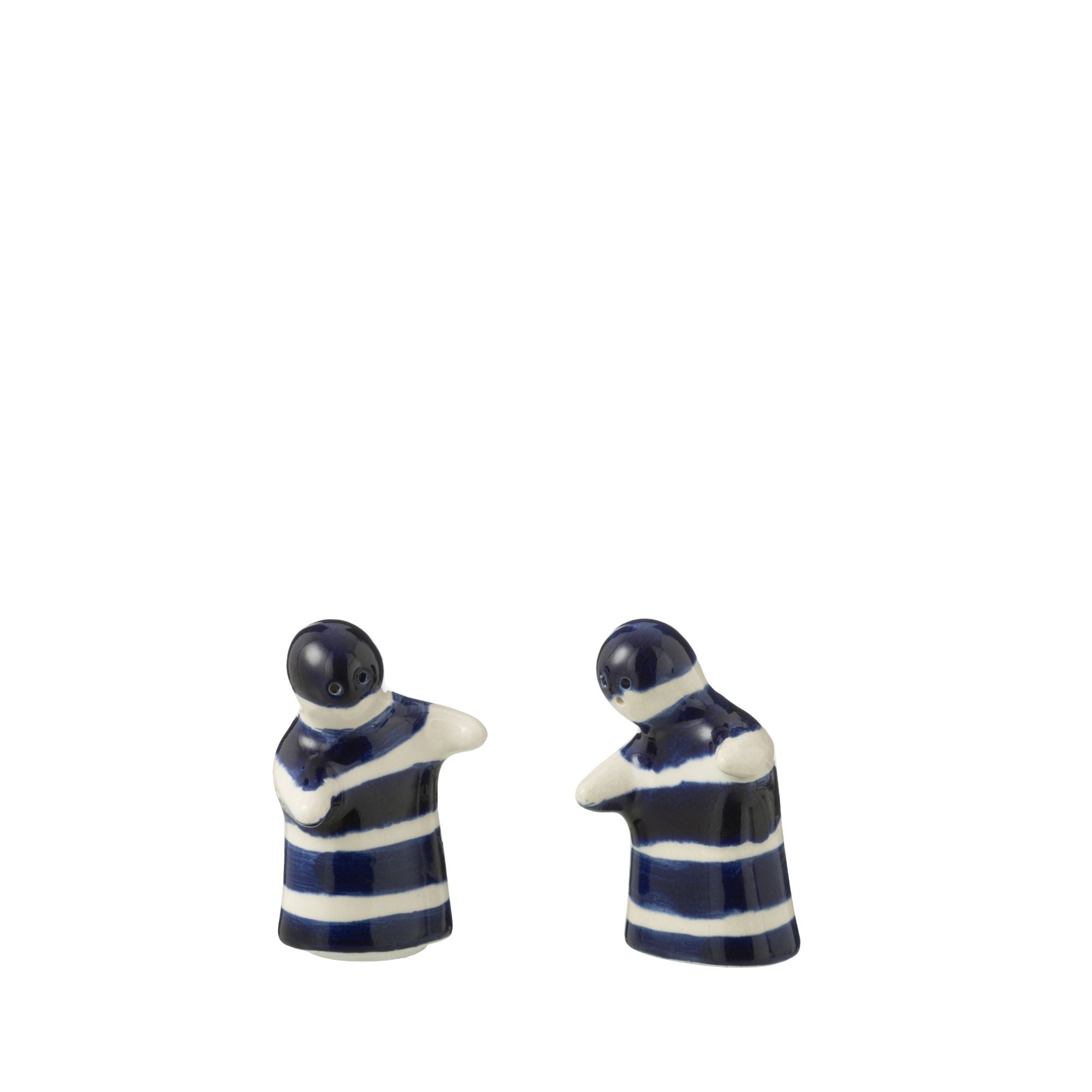 Peper & Zout Stelletje Granada Strepen Cobalt Blauw/Wit Keramiek J-Line