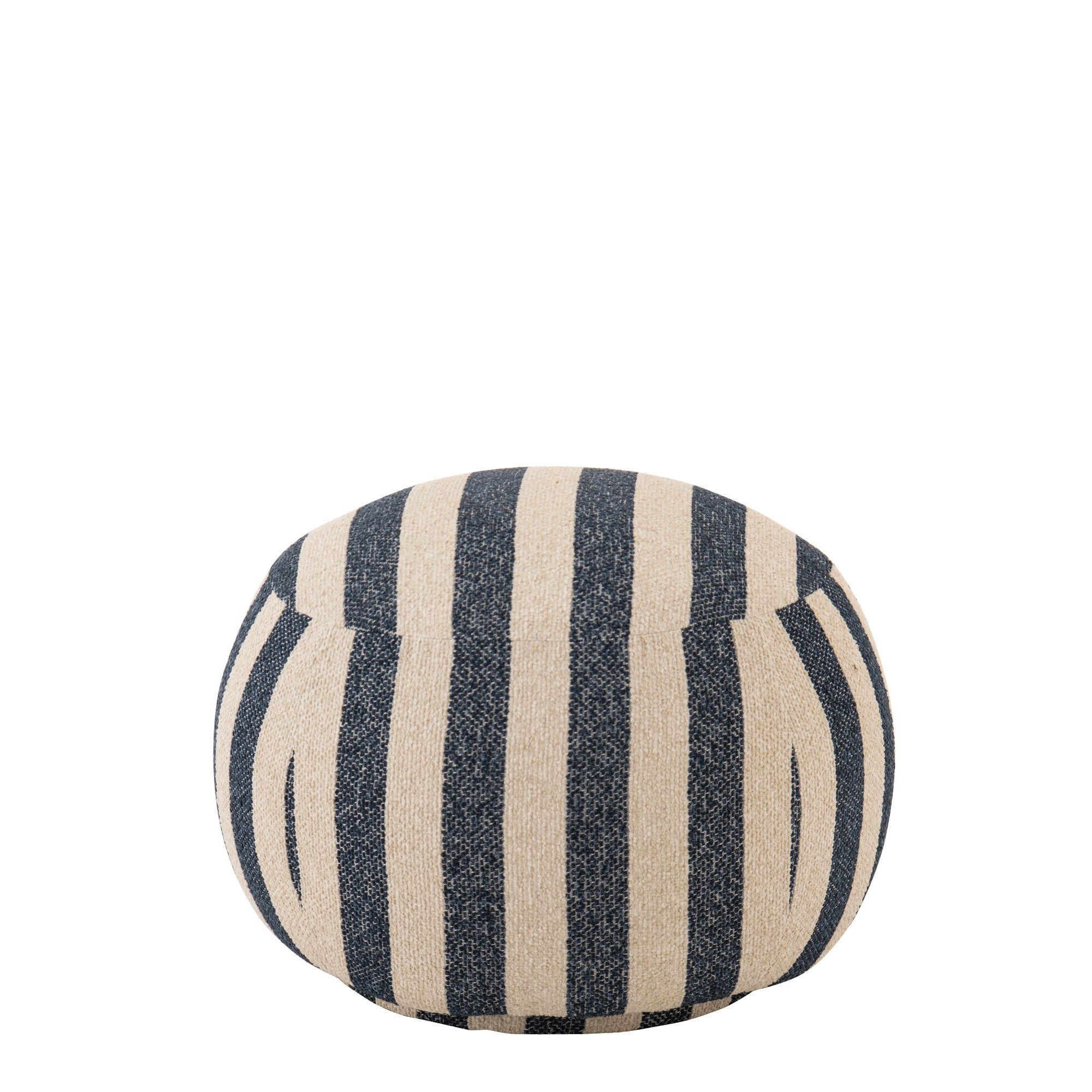Poef Gestreept Blauw/Gebroken Wit J-Line
