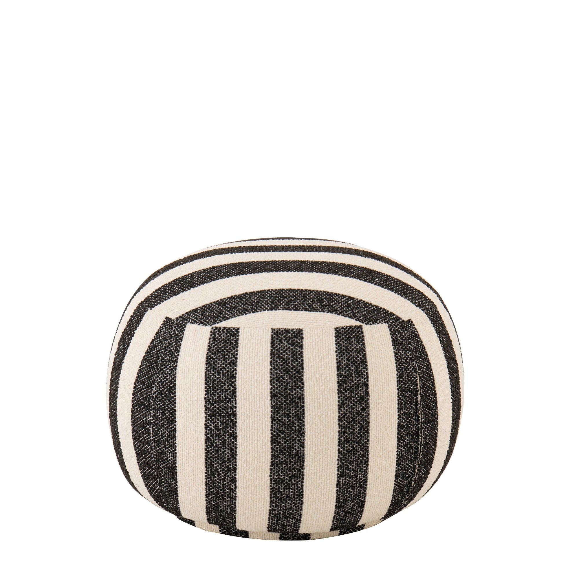 Poef Gestreept Zwart/Gebroken Wit J-Line