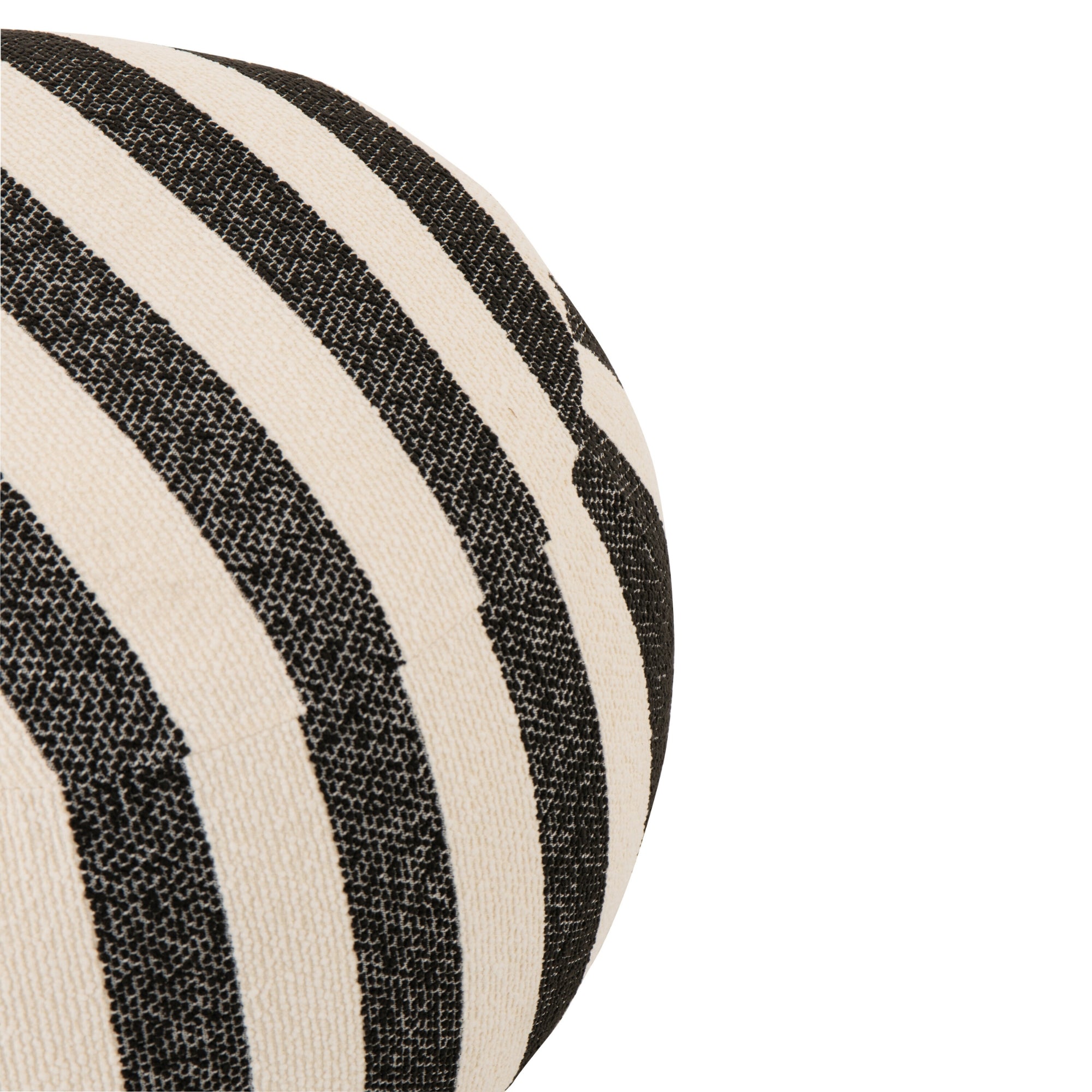 Poef Gestreept Zwart/Gebroken Wit J-Line