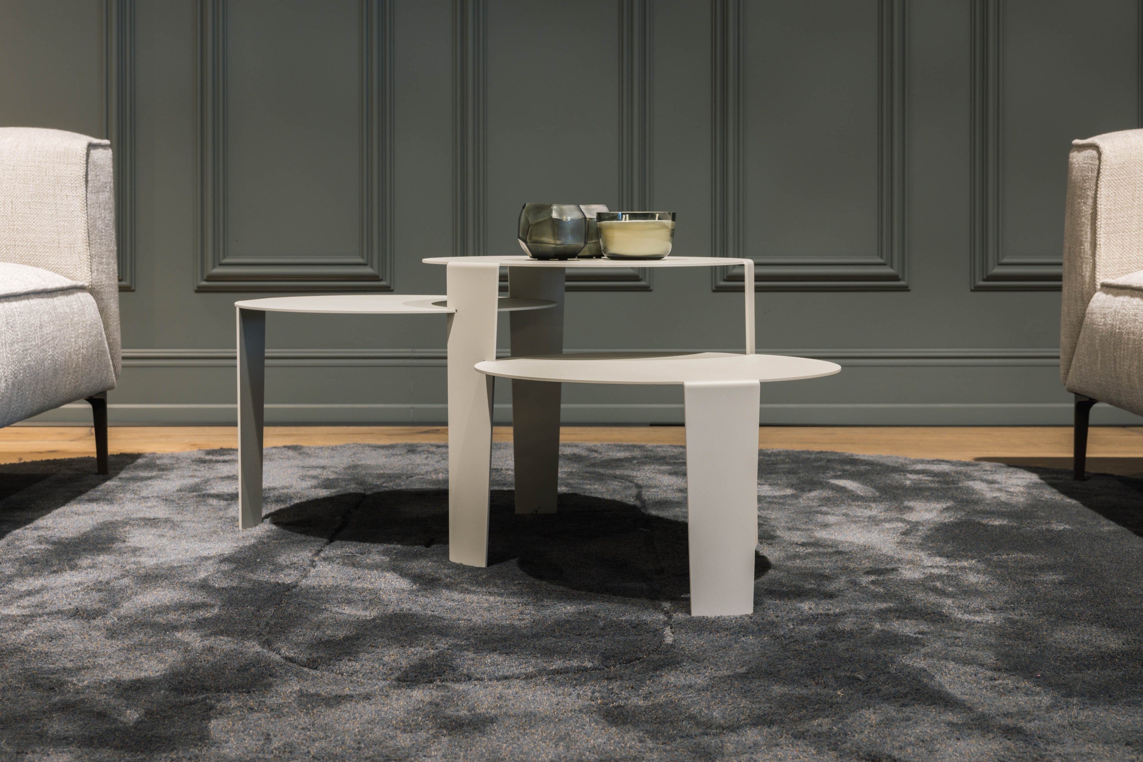 Cascado Salontafel Zijde Grijs Staal Steelful
