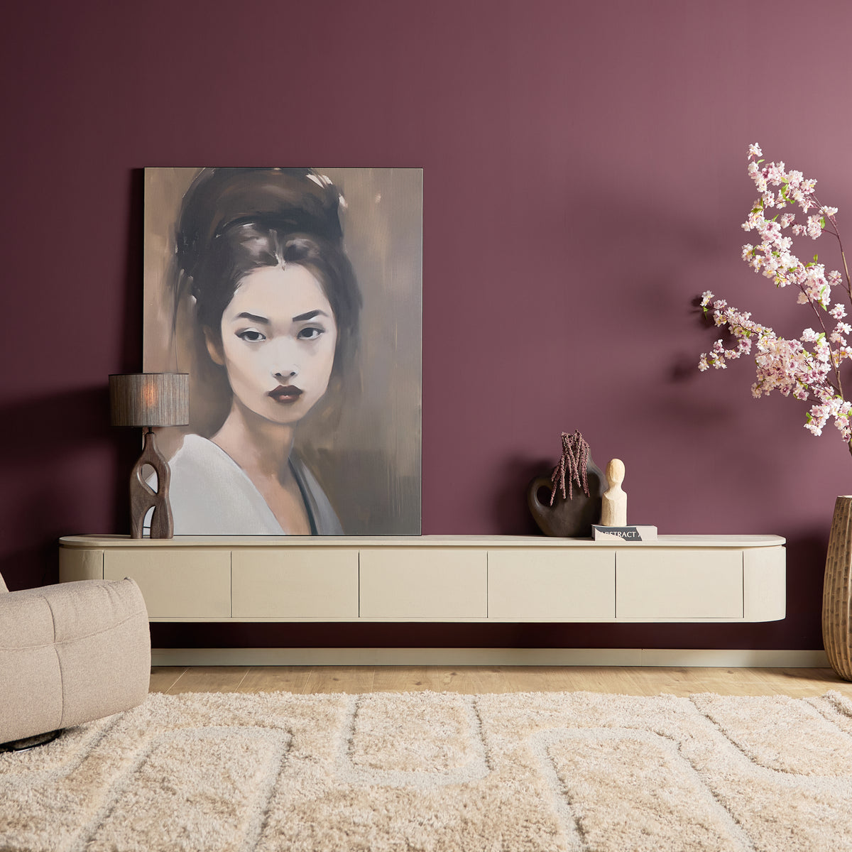 Zwevend TV-meubel Ambiance Mangohout Naturel 120cm Starfurn