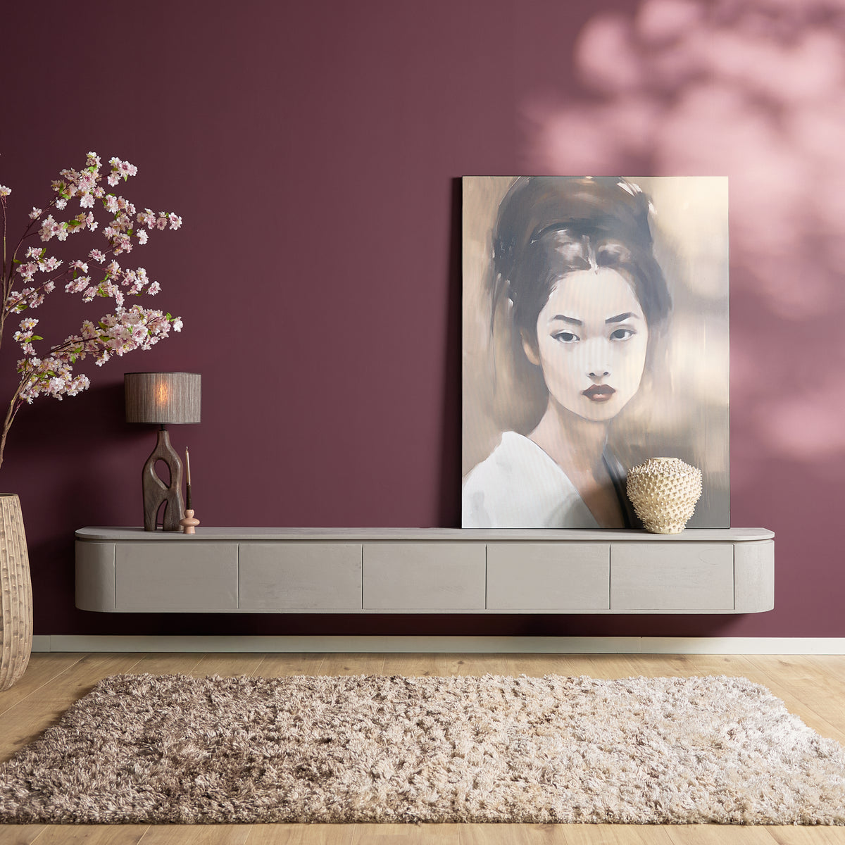Zwevend TV-meubel Ambiance Mangohout Naturel 120cm Starfurn