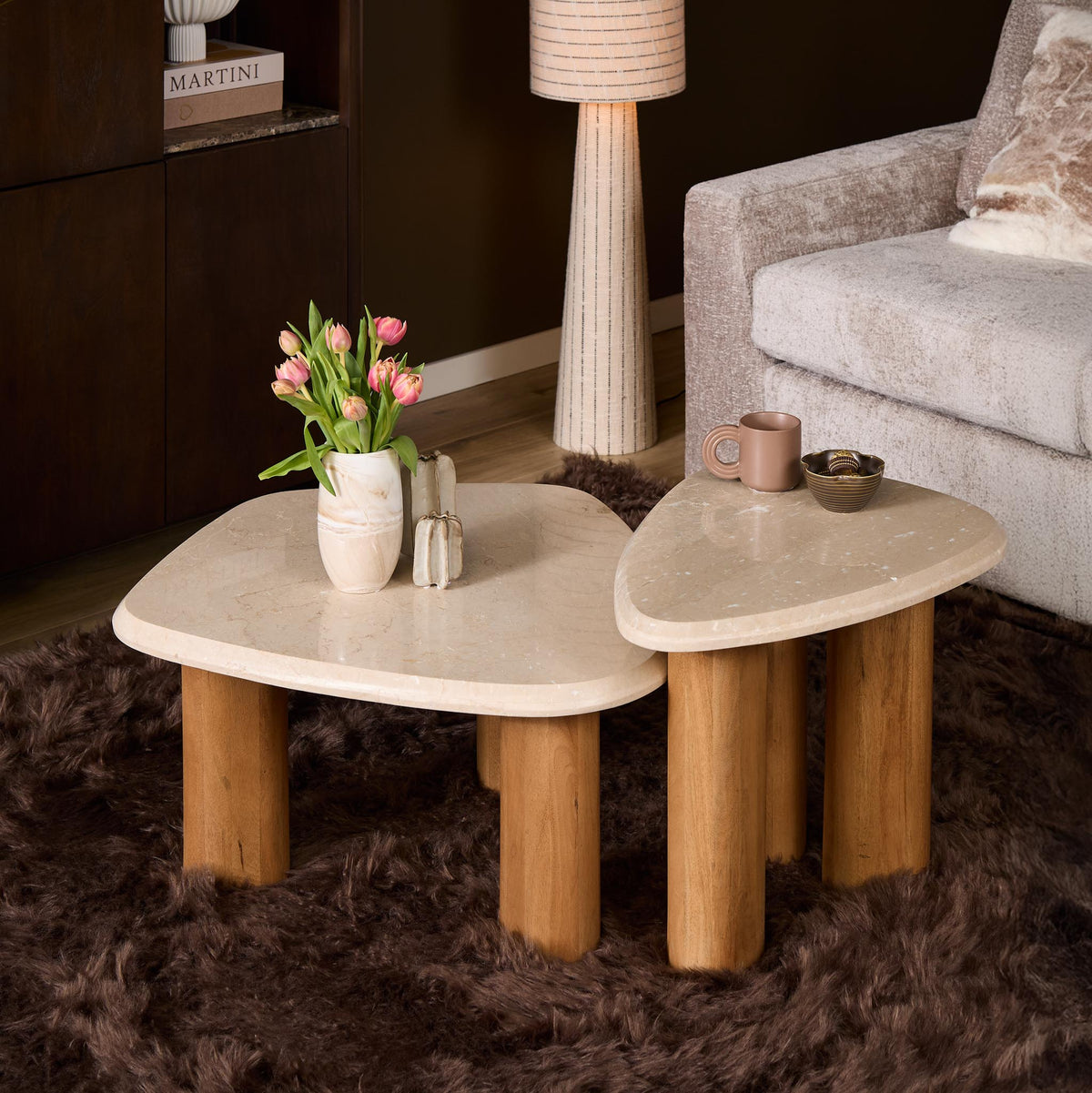 Bijzettafel Nuvé Botticino Marmer Naturel 60cm Starfurn