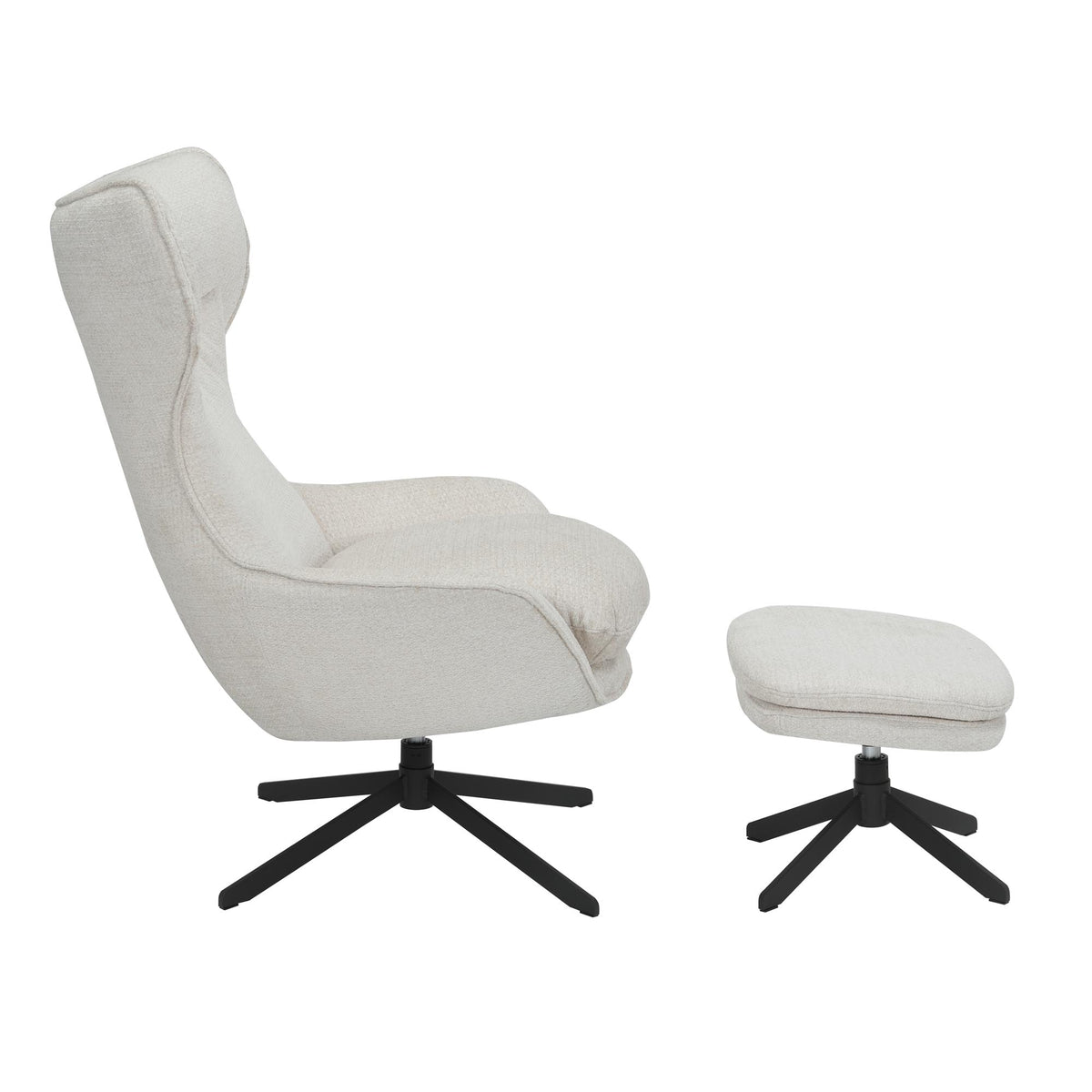 Fauteuil Olivia Draaibaar Stof Off White Starfurn