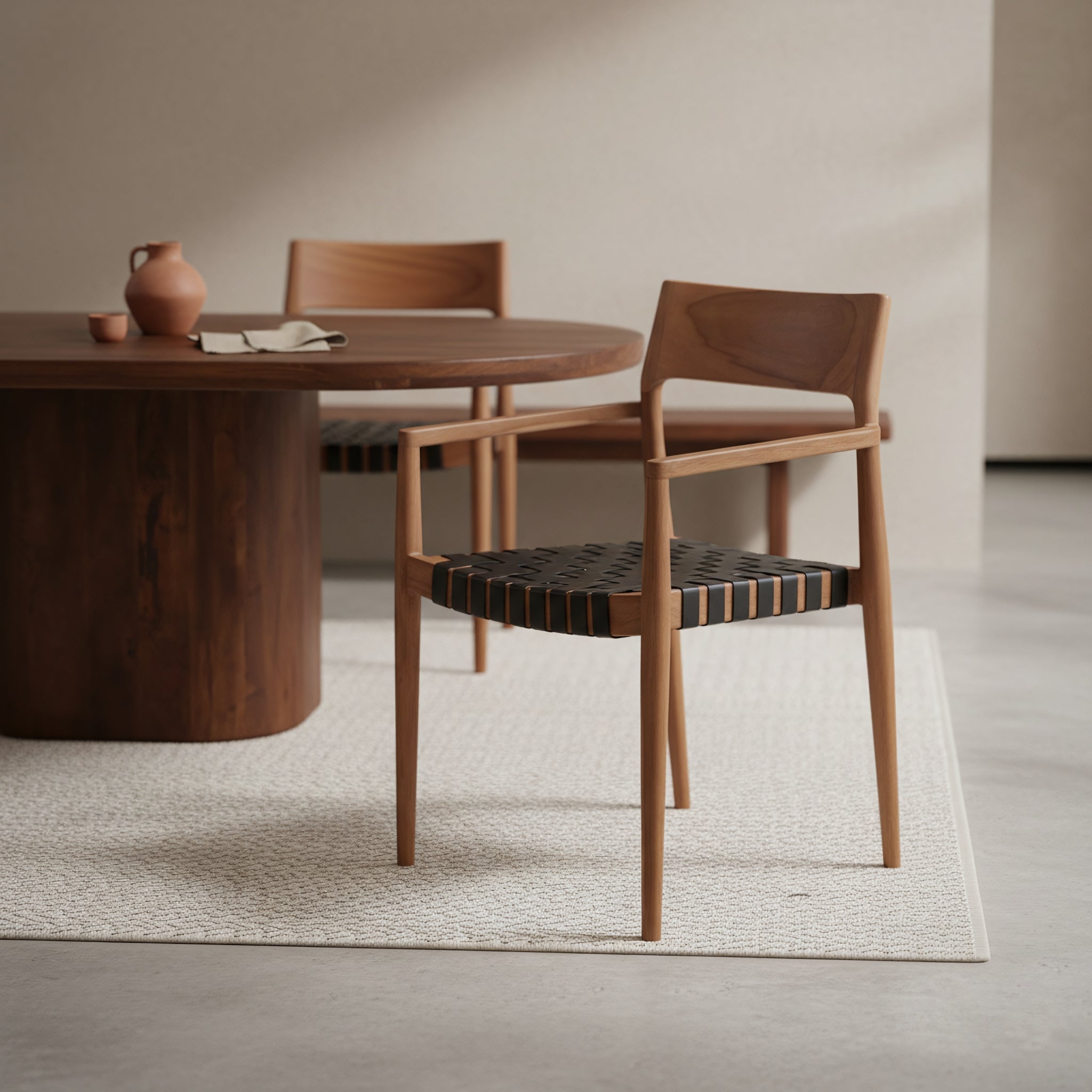 Freya Eetkamerstoel Met Armleuning Leer Zwart Raw Materials