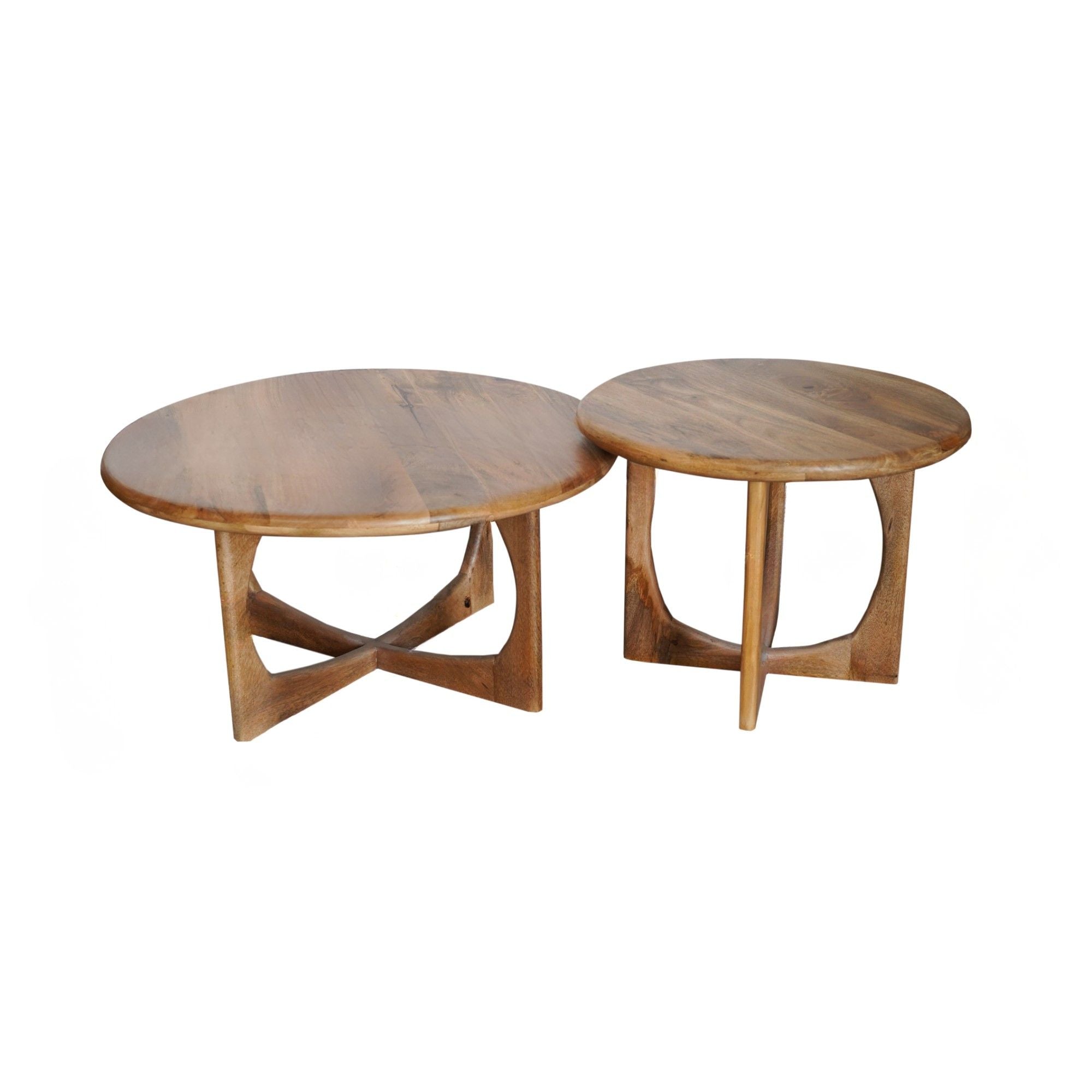 Salontafels Milou Mangohout Naturel Set Van 2 Starfurn