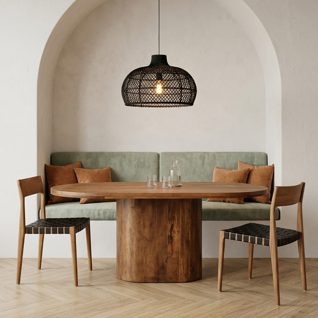 Eettafel Bullnose Oblong Ovaal Mangohout 180cm Raw Materials