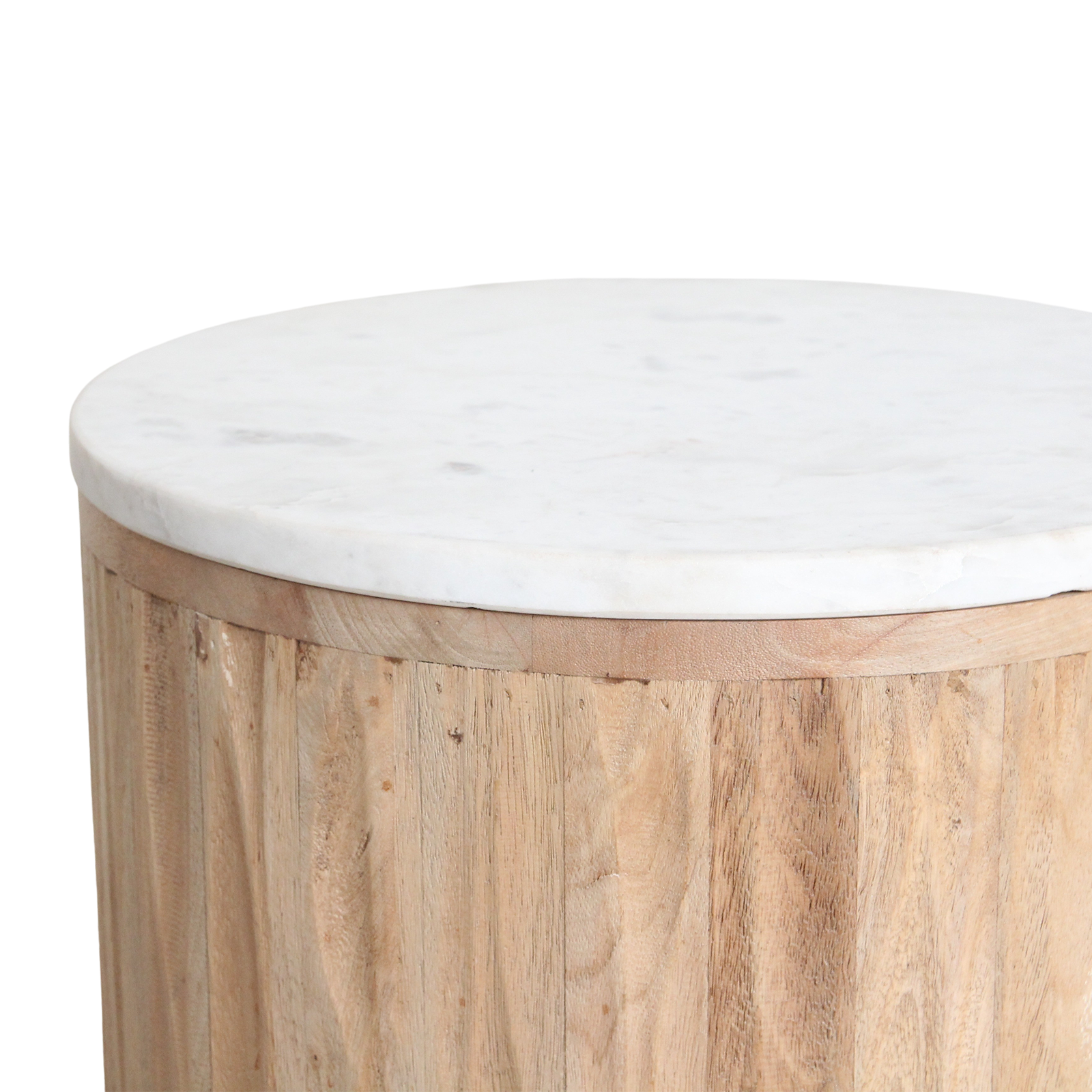Ronde Bijzettafel Malakka Marmer Wit Raw Materials