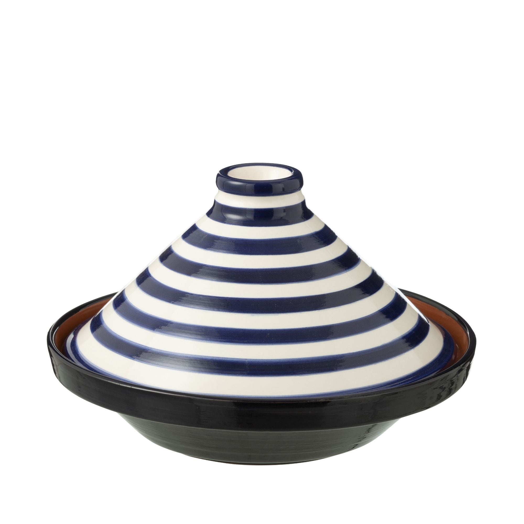 Tagine Granada Strepen Cobalt Blauw/Wit Keramiek J-Line