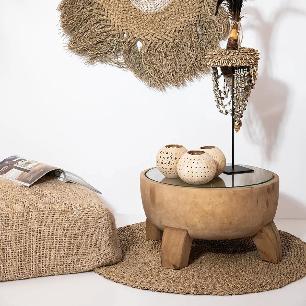 Het Mekong River Tapijt - Naturel - 90