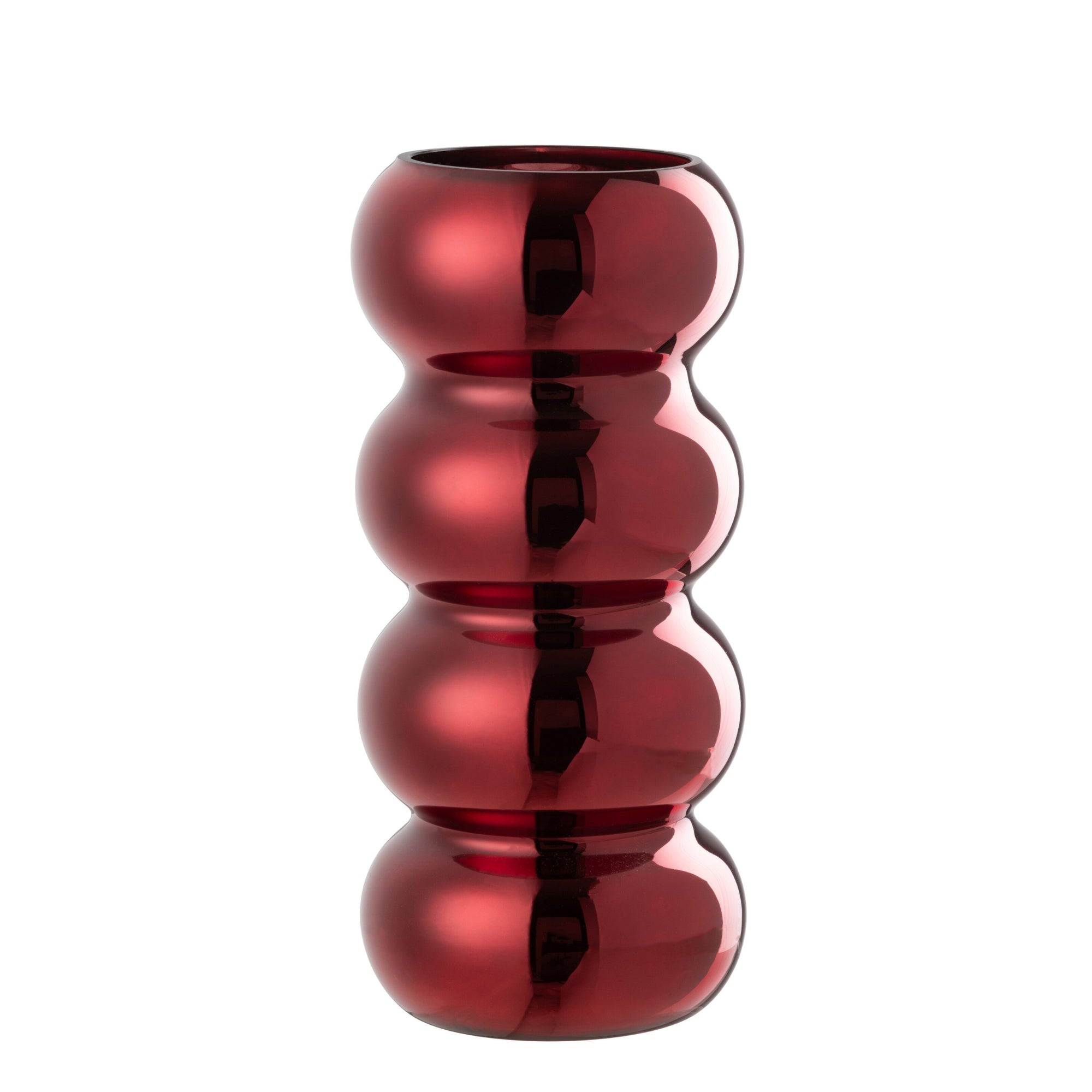 Vaas Rups Glas Donkerrood Ø13,5x30cm J-Line