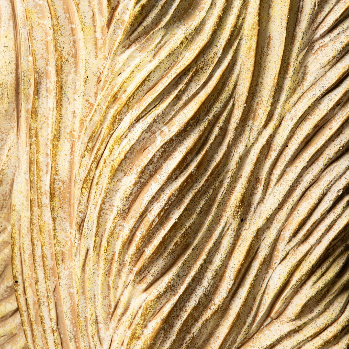 Alexio Cream Round Cement Pot Wavy Lines Low XL Ø30xH30cm PTMD - Pot - PTMD - livinglovely.nl