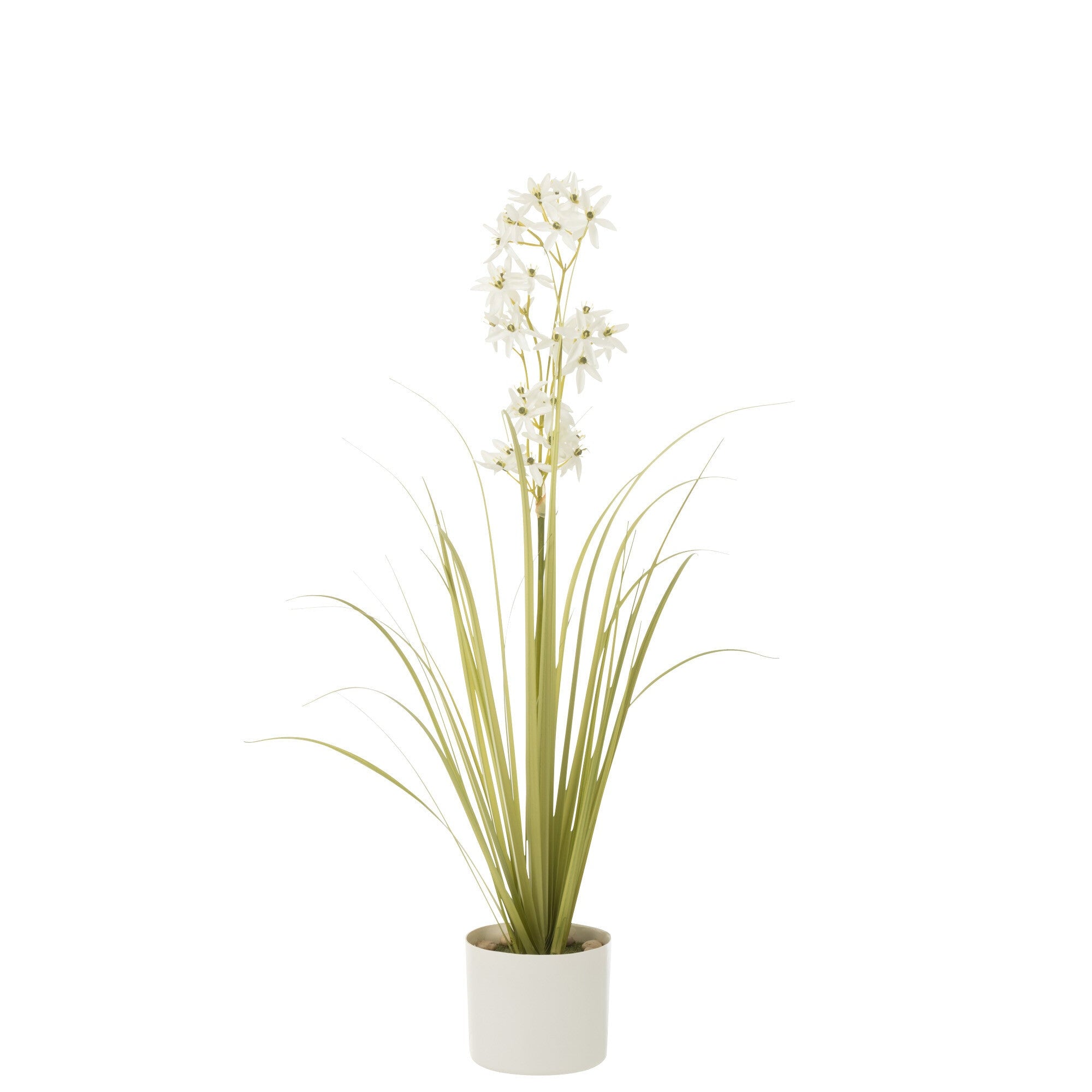 Allium In Pot Plastiek Groen/Wit Small 15x15x92cm - Kunstplant - J-Line - livinglovely.nl