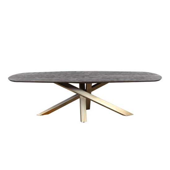 Alore Brown on Gold Diningtable Oval PTMD , eettafel , PTMD , livinglovely.nl