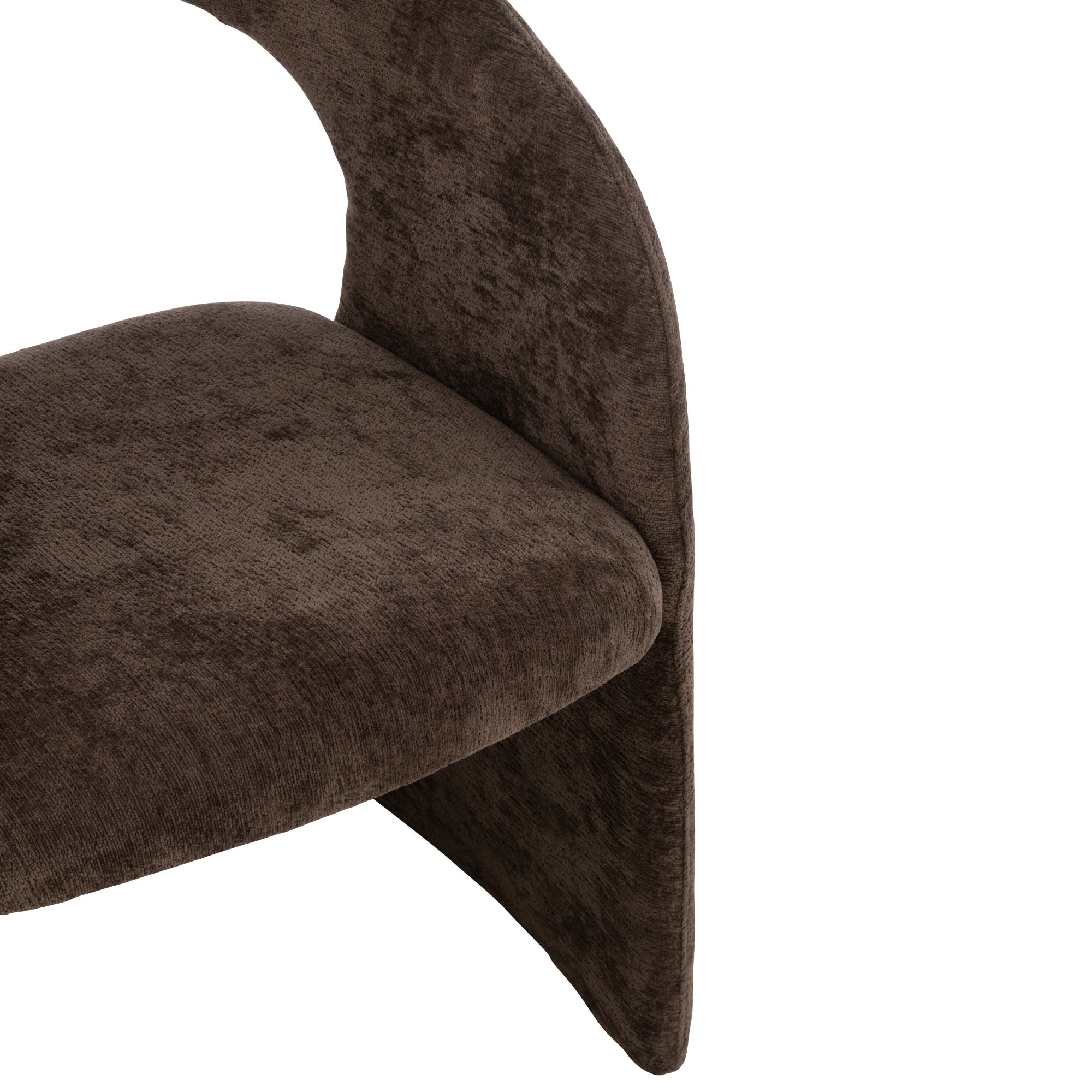 Anise Stoel Textiel Donkerbruin - Eetkamerstoel - J-Line - livinglovely.nl