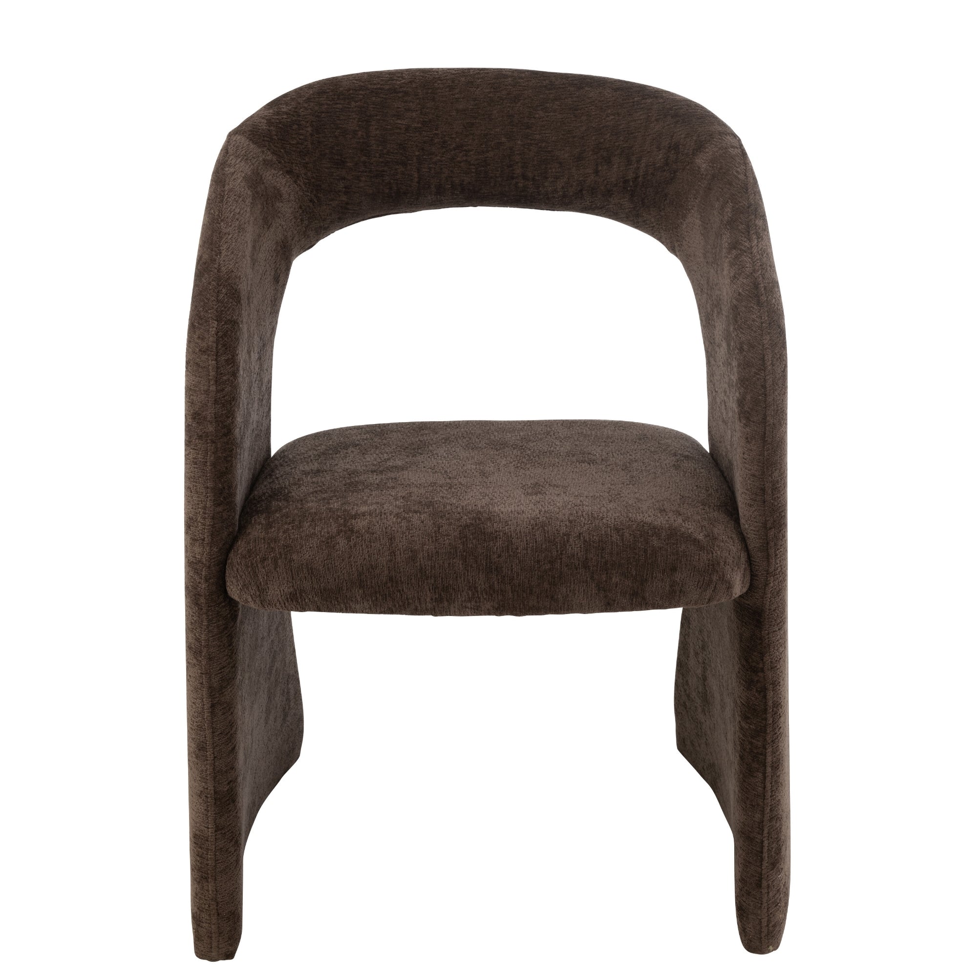 Anise Stoel Textiel Donkerbruin - Eetkamerstoel - J-Line - livinglovely.nl