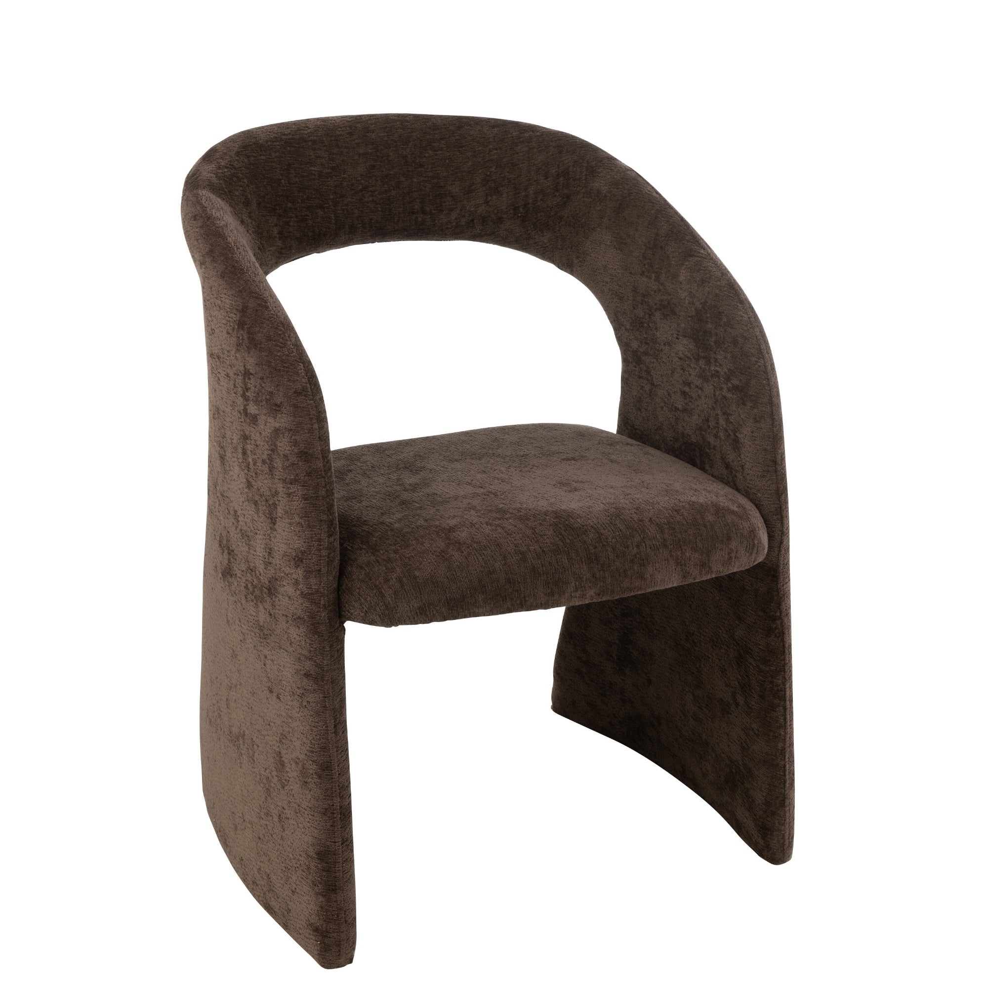 Anise Stoel Textiel Donkerbruin - Eetkamerstoel - J-Line - livinglovely.nl