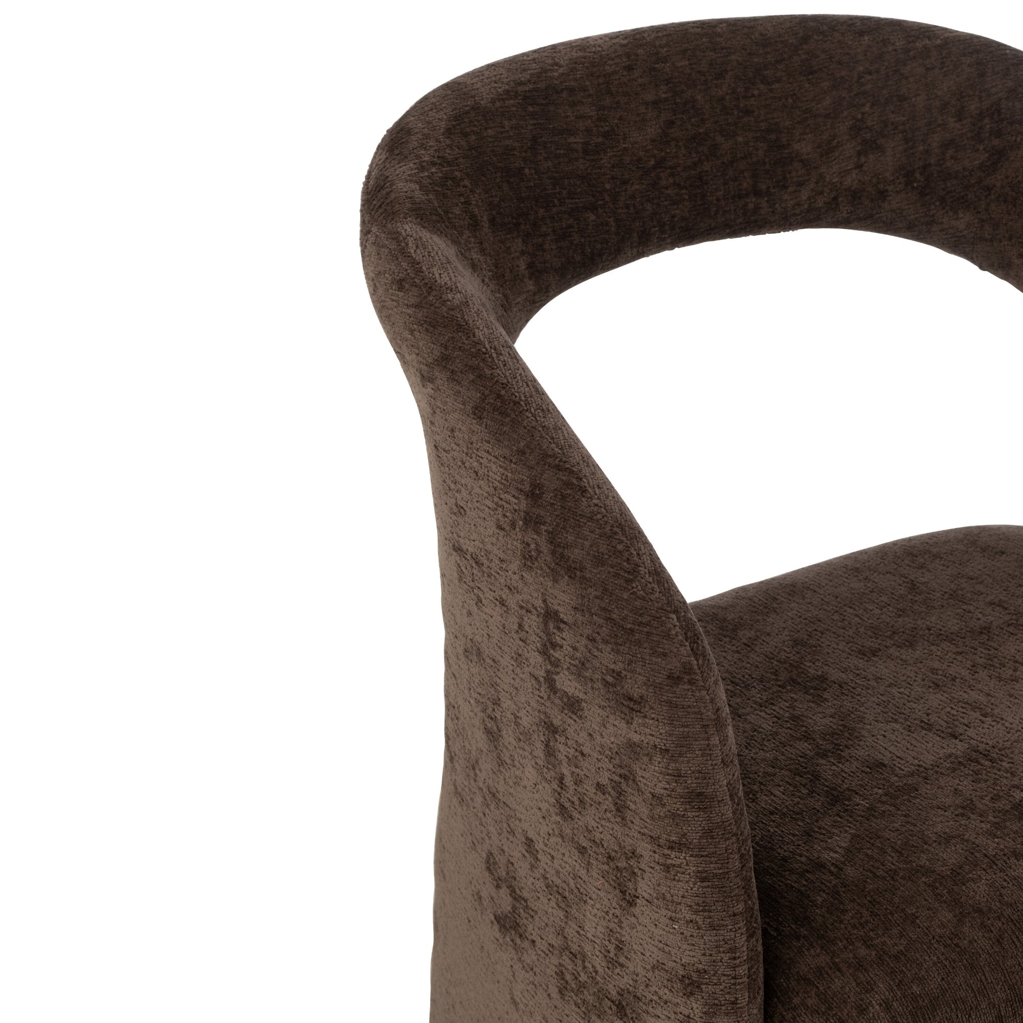 Anise Stoel Textiel Donkerbruin - Eetkamerstoel - J-Line - livinglovely.nl