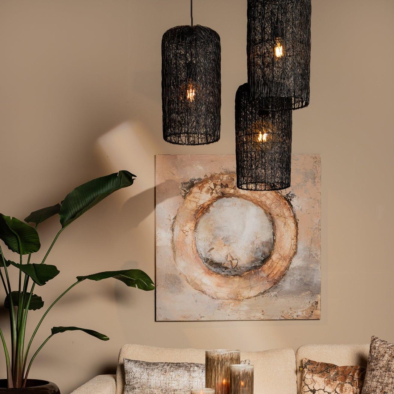 Arianna Ring - 120x4x120 cm - Canvas - Bruin PTMD - Schilderij - PTMD - livinglovely.nl
