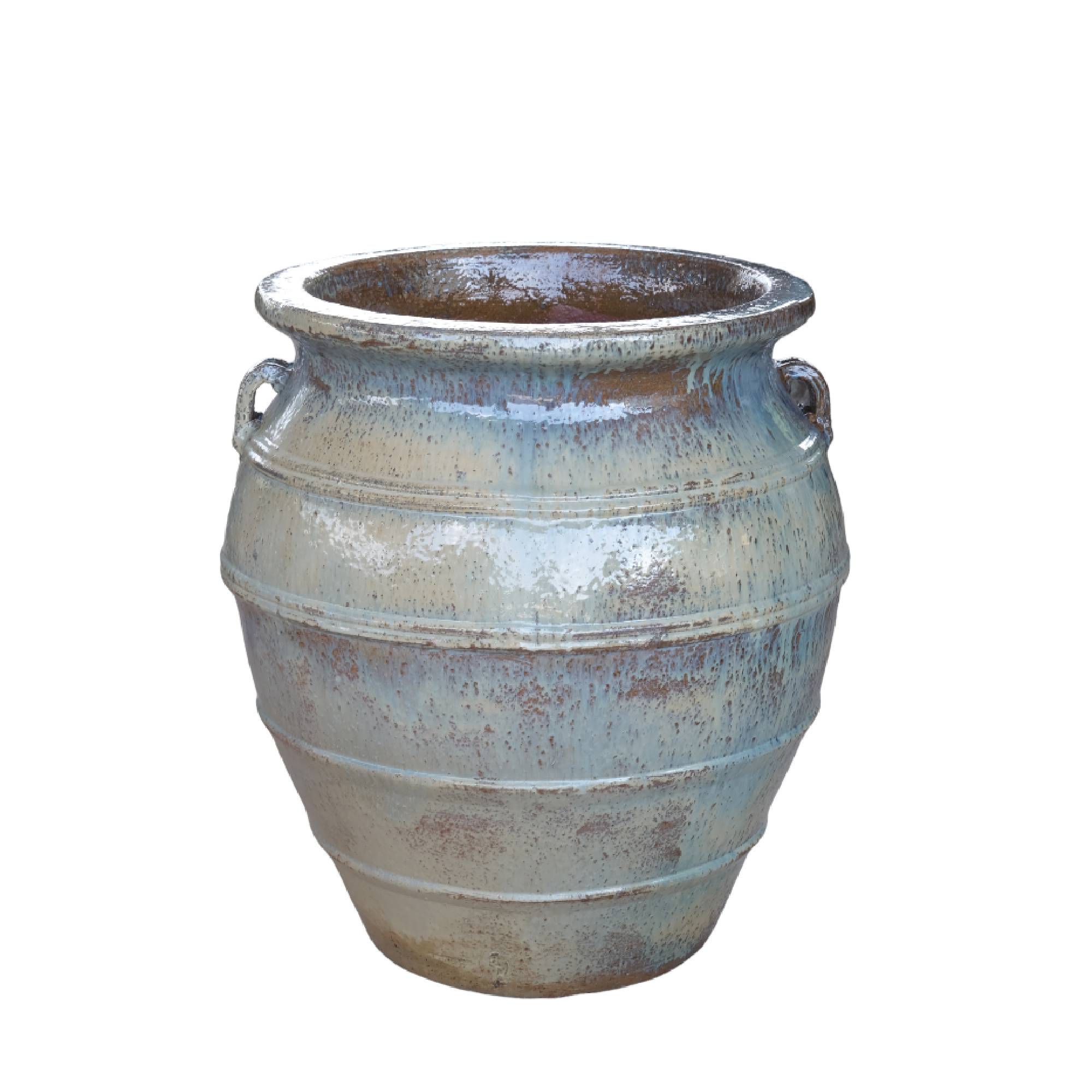 Athulya Cream Round Ceramic Jar Pot Rough Finish PTMD - Pot - PTMD - livinglovely.nl