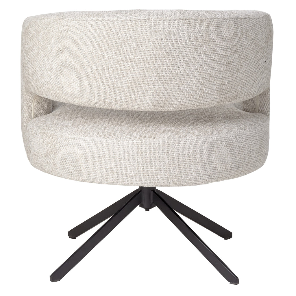 Baldr Cream dining chair legacy 15 dove black leg PTMD - Eetkamerstoel - PTMD - livinglovely.nl