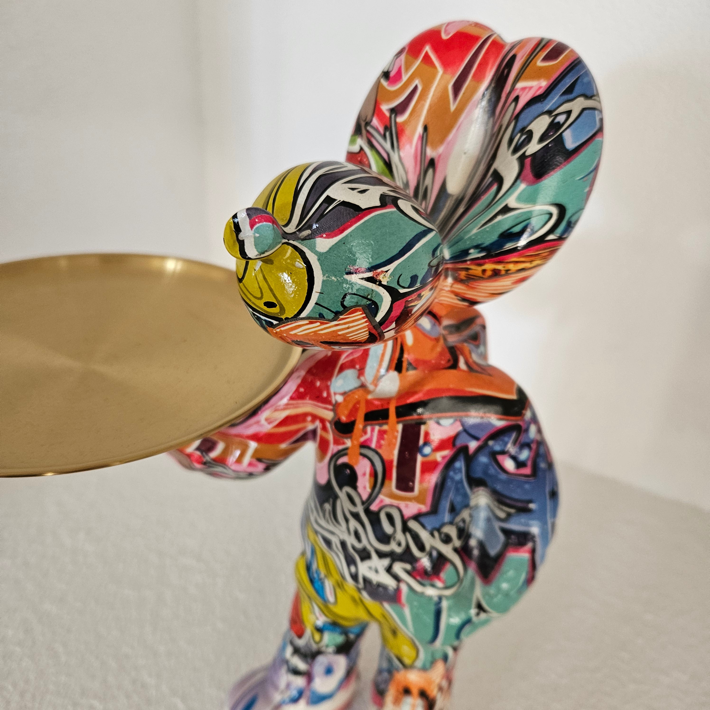 Ballon hondje met gouden dienblad - Beeld - Evergreen Home Decoration - livinglovely.nl