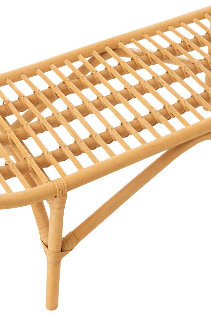 Bank Ana Rotan Naturel 120cm - Bankje - J-Line - livinglovely.nl