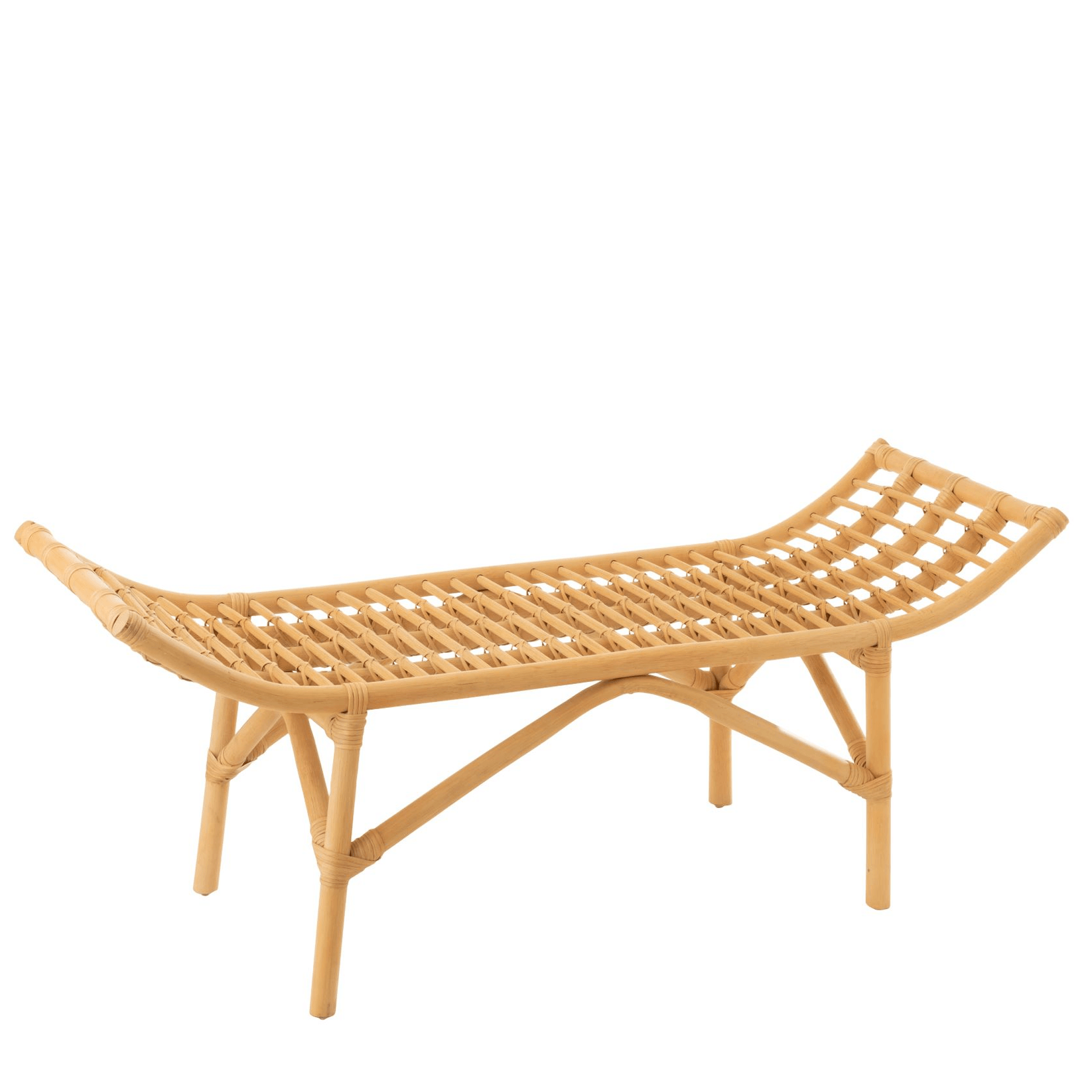 Bank Ana Rotan Naturel 120cm - Bankje - J-Line - livinglovely.nl