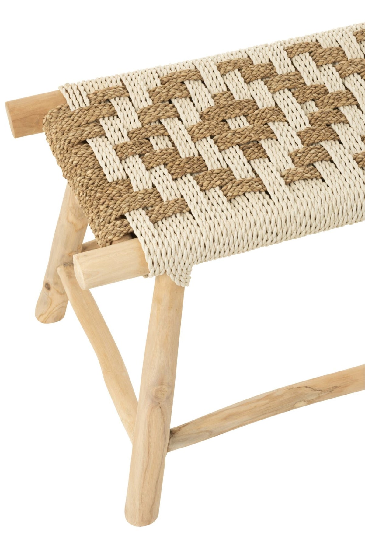 Bank Waverly Teakhout/Zeegras Naturel/Wit J-Line