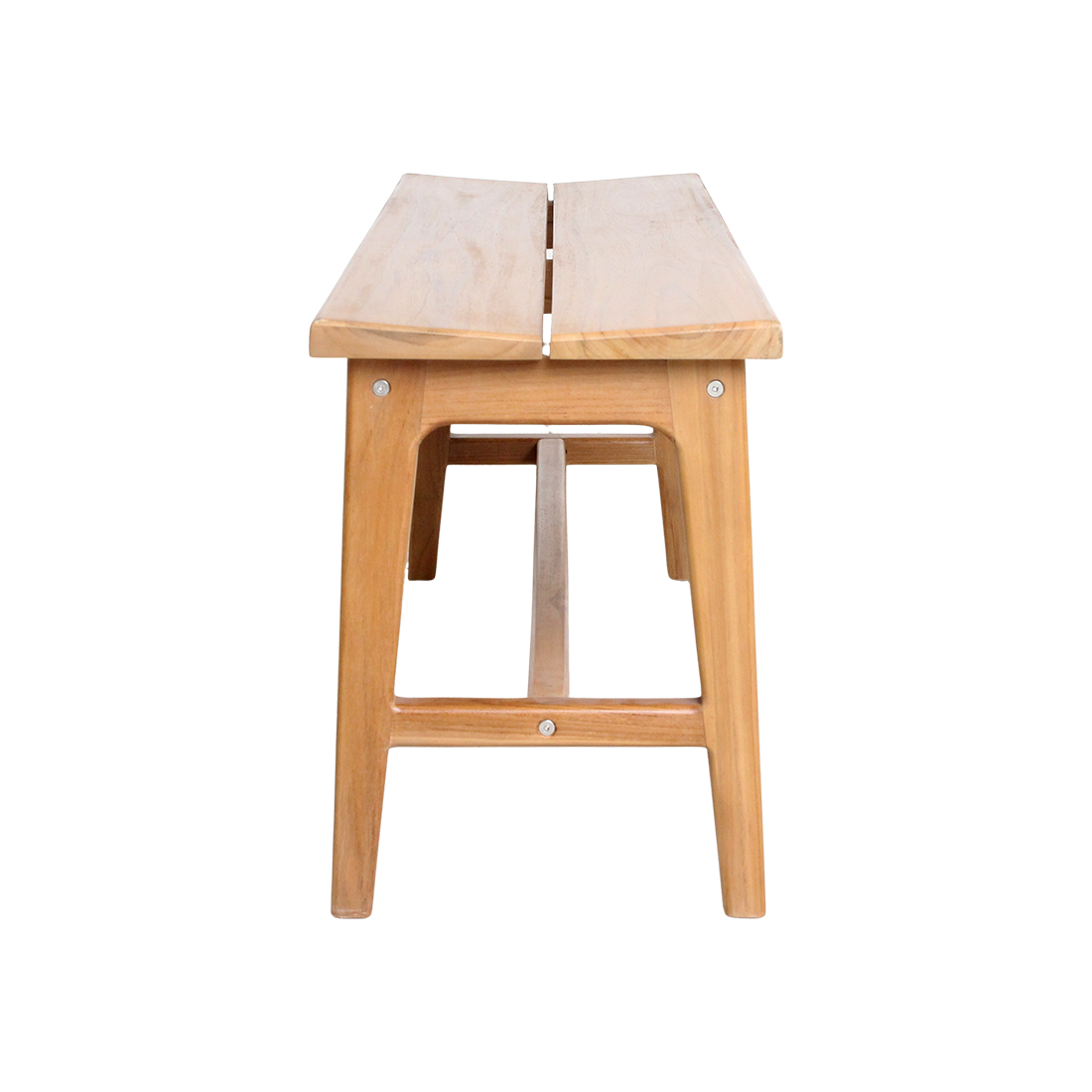 Bankje Teakhout Beige 120cm van Raw Materials, bankje als zitplek in de hal