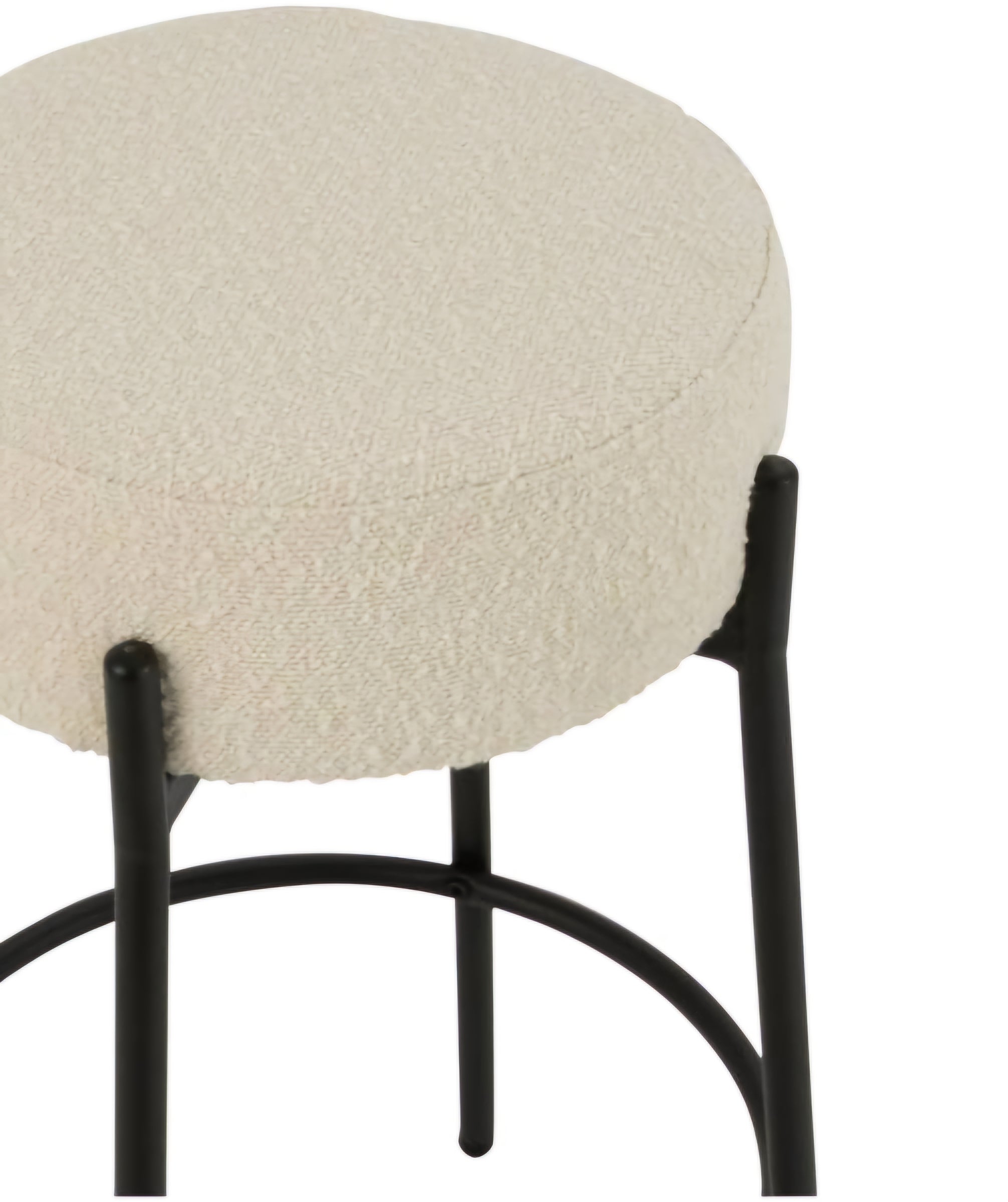 Barkruk Boucle Multiplex/Polyester Wit/Zwart - Barkruk - J-Line - livinglovely.nl