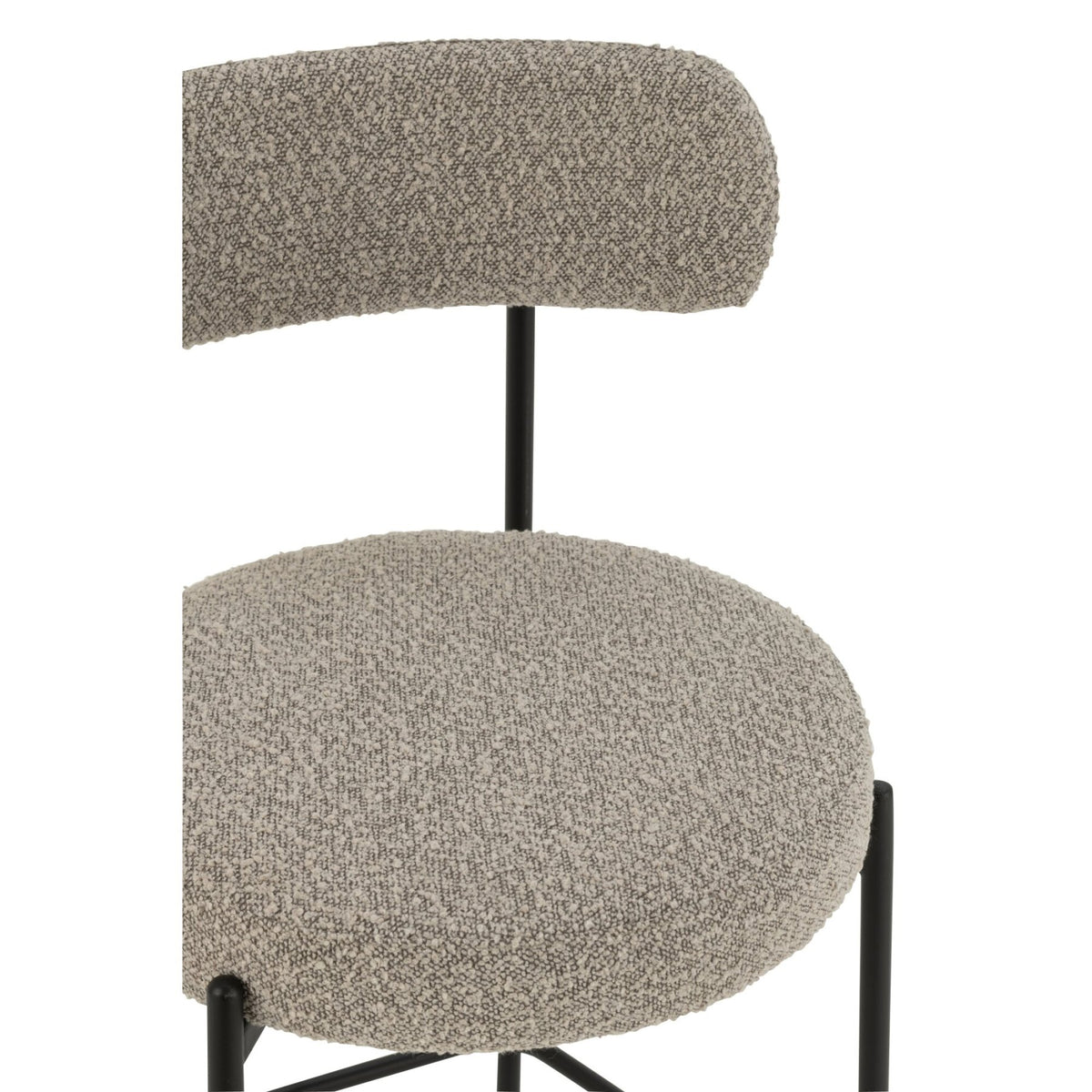 Barstoel Boucle Multiplex/Polyester Grijs/Zwart J-Line