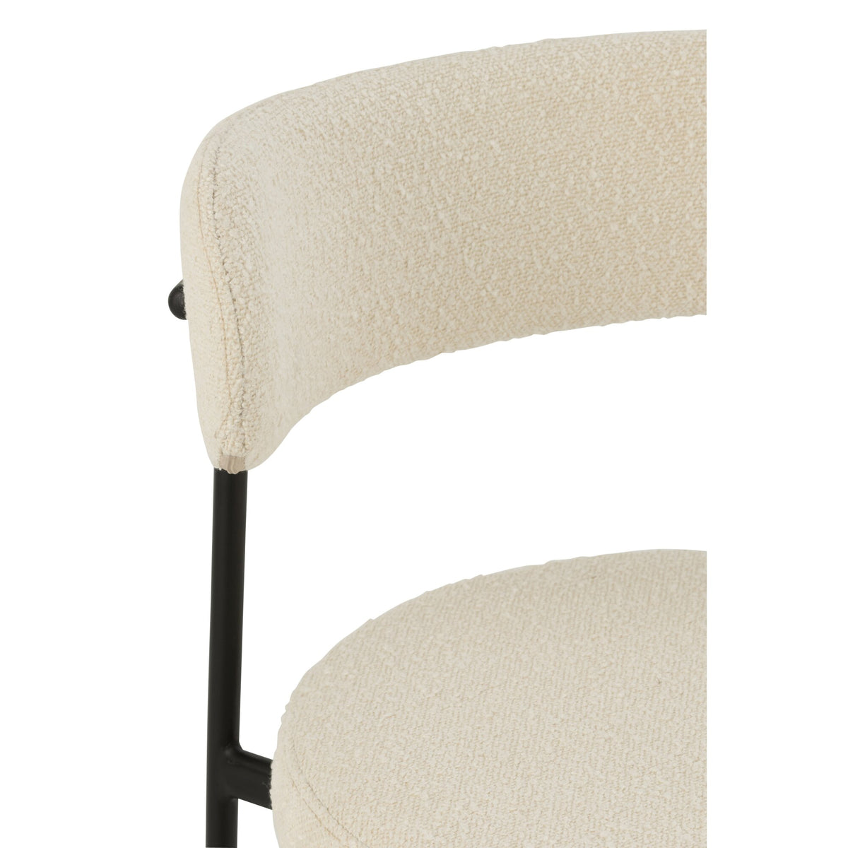 Barstoel Boucle Multiplex/Polyester Wit/Zwart J-Line