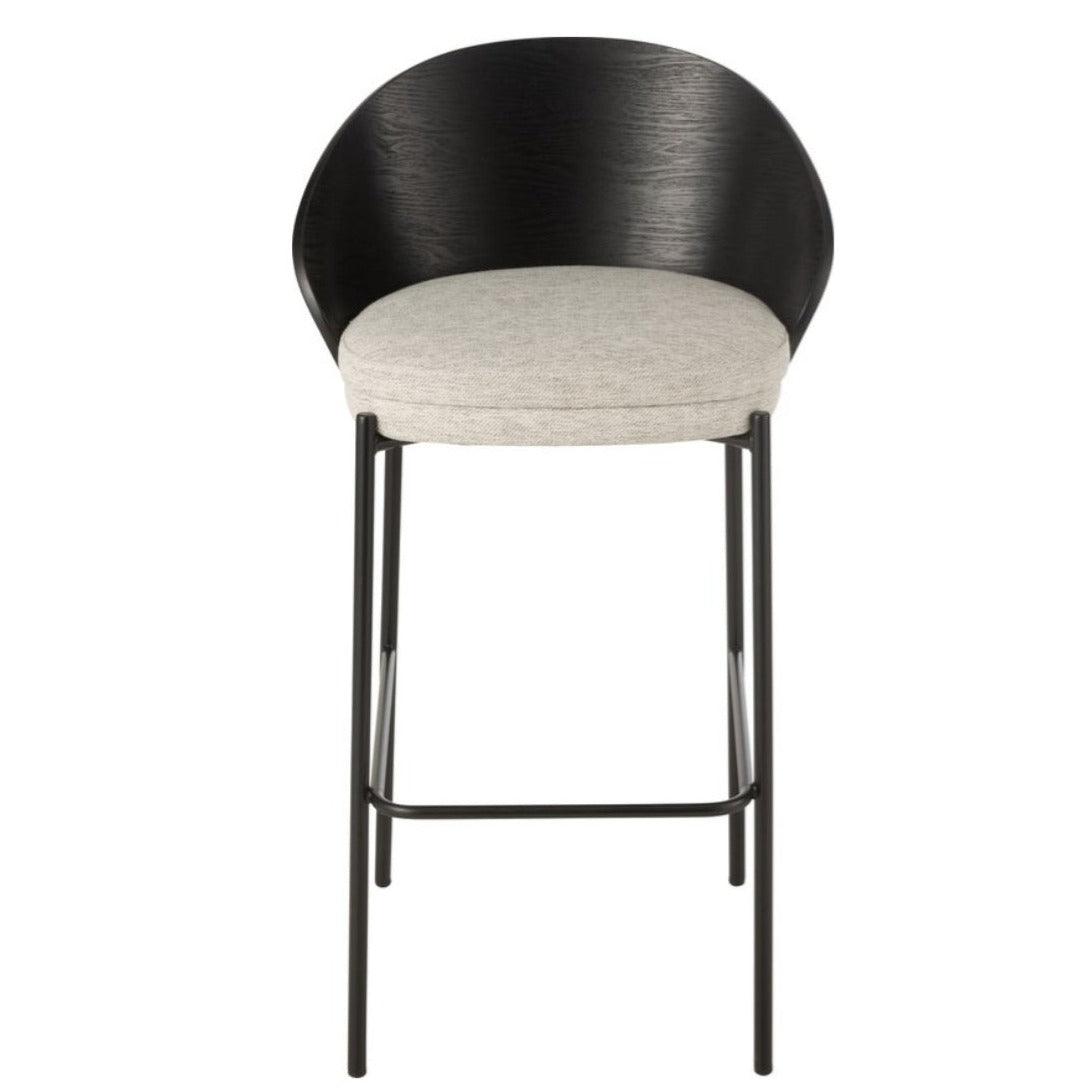 Barstoel Lone Multiplex/Metaal Zwart/Grijs - Barkruk - J-Line - livinglovely.nl