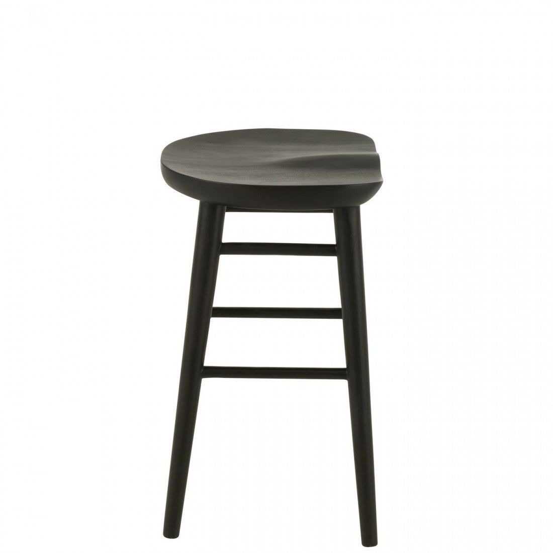 Barstoel Mika Teak Zwart - Barkruk - J-Line - livinglovely.nl