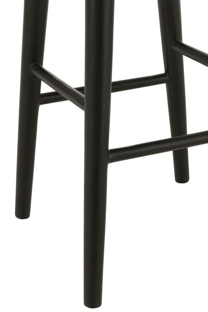 Barstoel Mika Teak Zwart - Barkruk - J-Line - livinglovely.nl