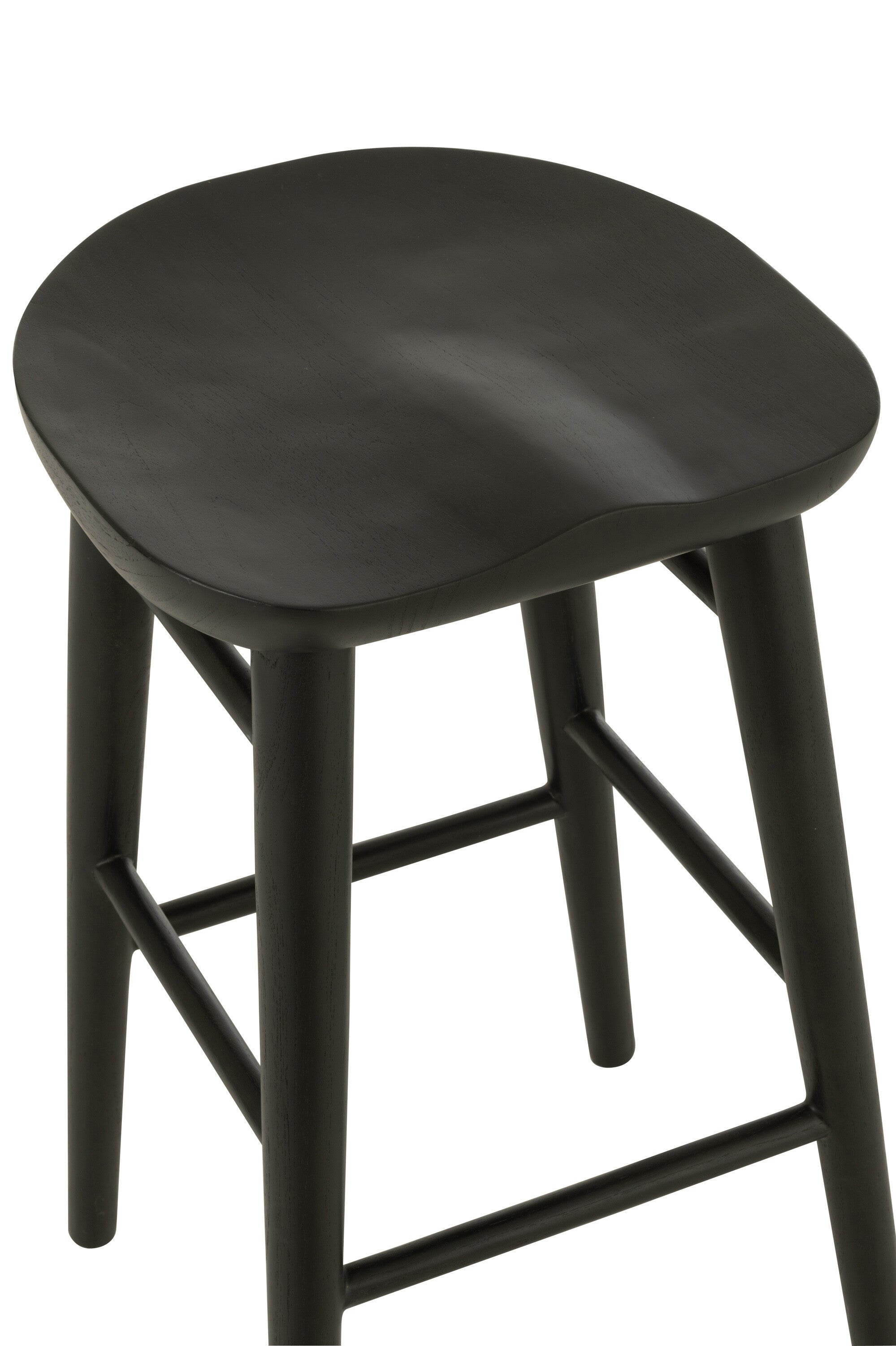 Barstoel Mika Teak Zwart - Barkruk - J-Line - livinglovely.nl