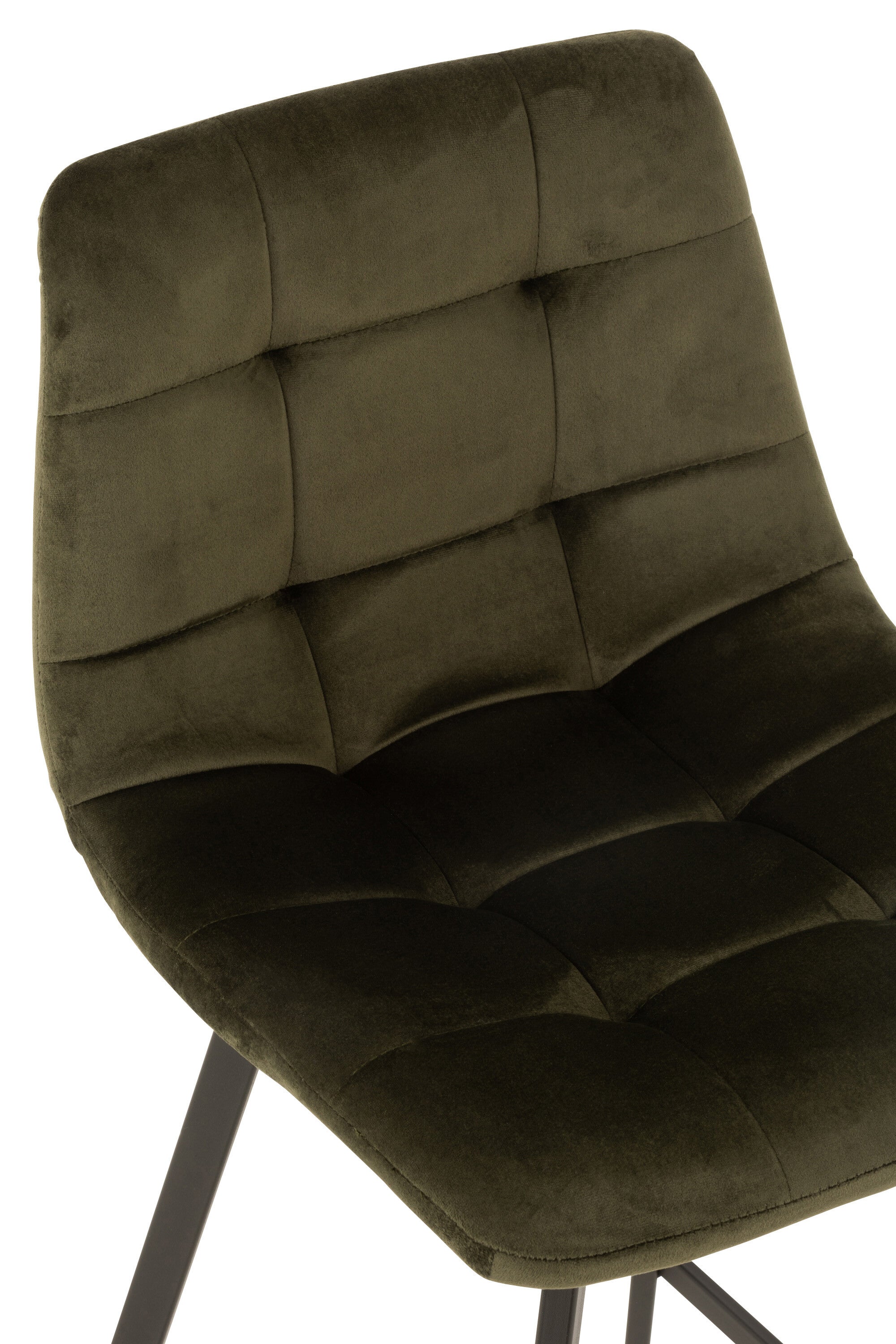 Barstoel Olivier Textiel/Metaal Donker Groen - Barkruk - J-Line - livinglovely.nl